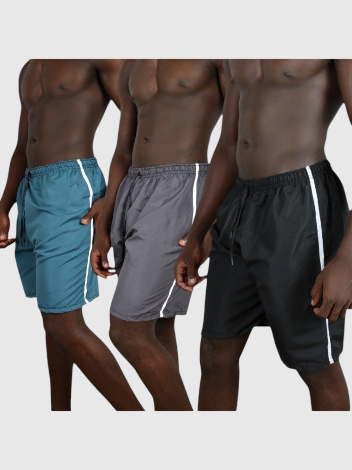 Imagem principal Kit 3 Bermuda D Bell Outlet Fashion Tactel Masculina Preta/Azul/Cinza D BELL OUTLET FASHION preto azul