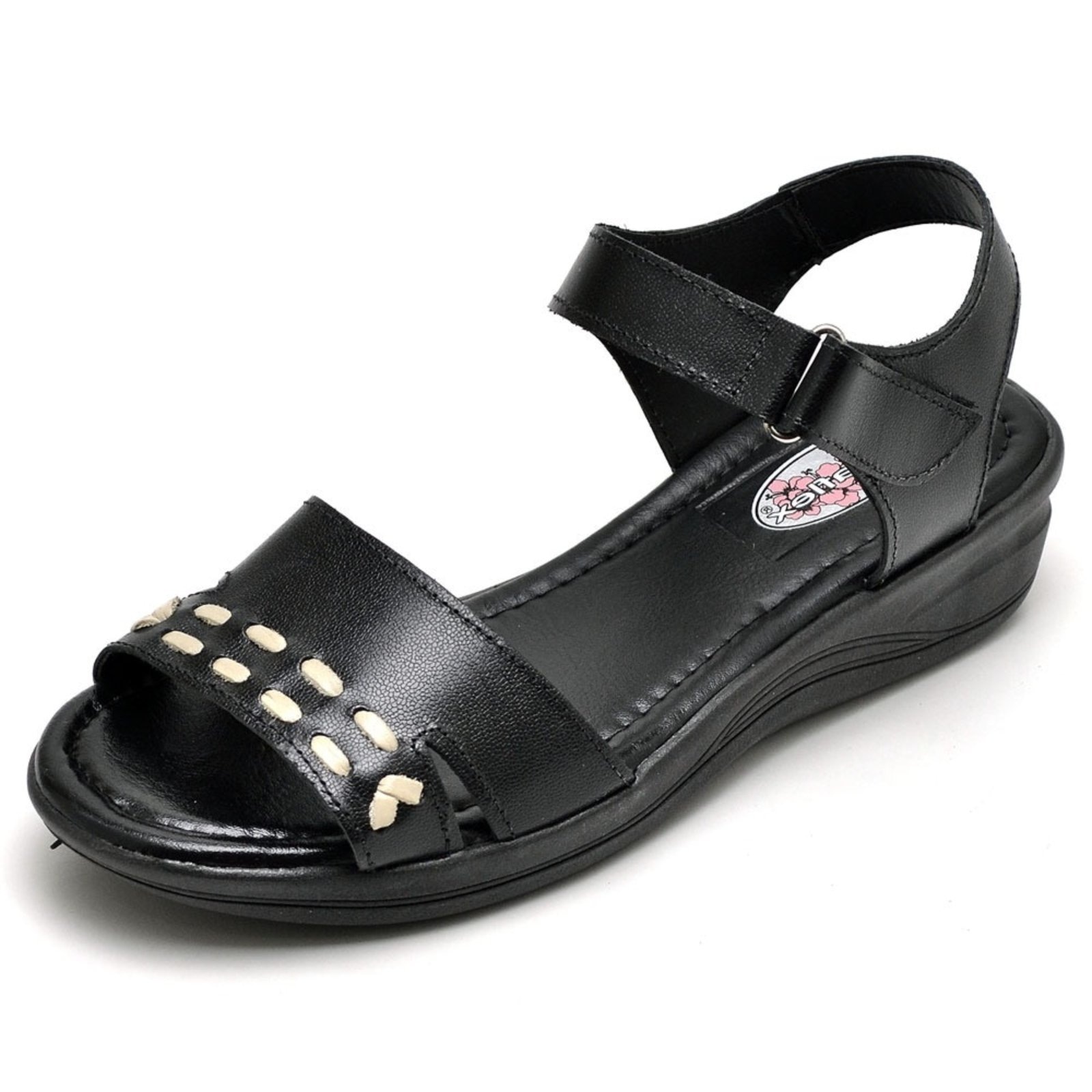 Imagem principal Sandália Anabela Ortopédica Conforto em Couro 230 Preta Pizaflex preto