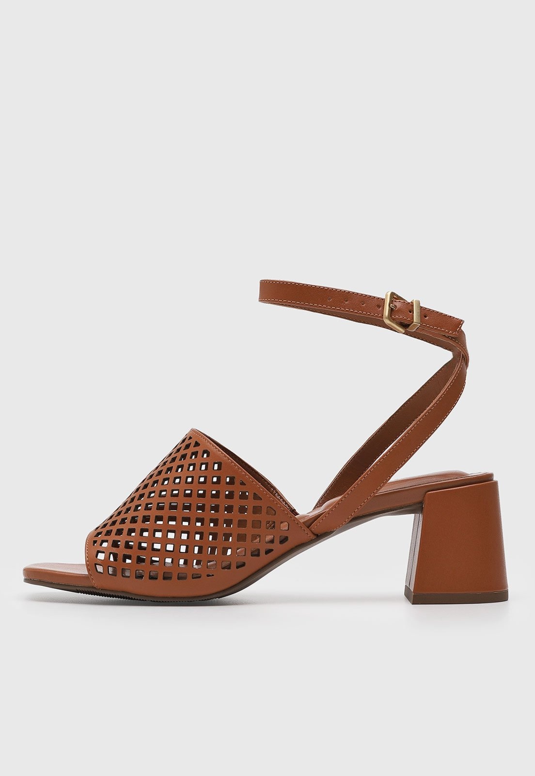 Imagem principal Sandália Feminina Loucos e Santos Recortes Geométricos Loucos e Santos caramelo