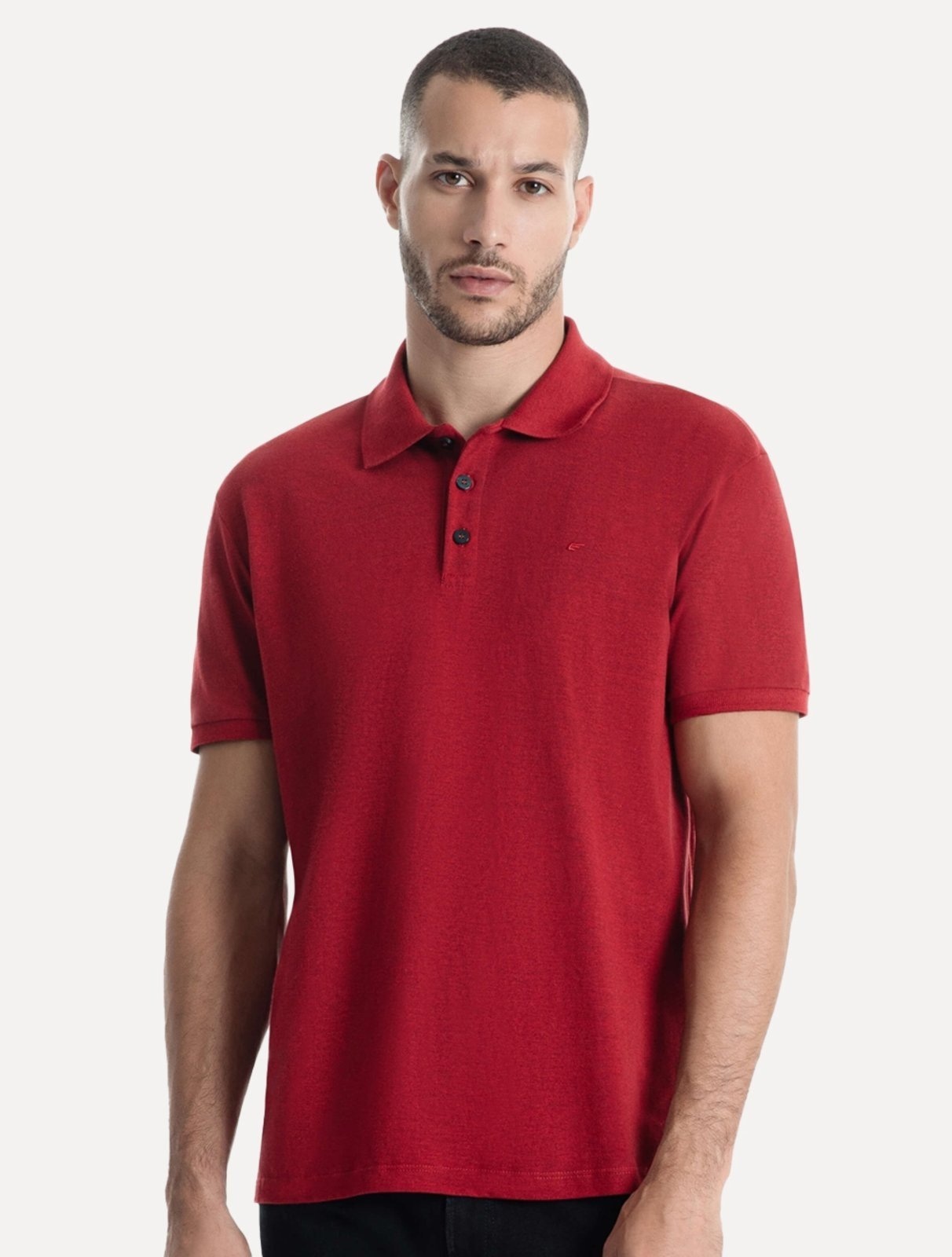 Imagem principal Polo Ellus Masculina Piquet Classic Easa Melange Escuro Ellus vermelho