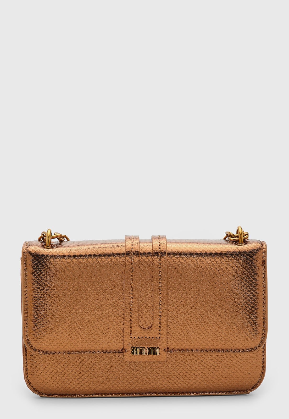 Imagem principal Bolsa Média Santa Lolla Metalizada Textura Cobra Santa Lolla bronze