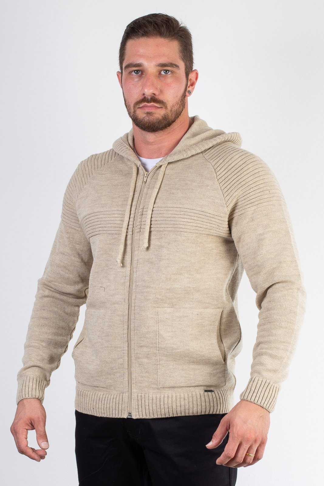 Imagem principal Jaqueta de malha manga raglan 50005 Enluaze bege