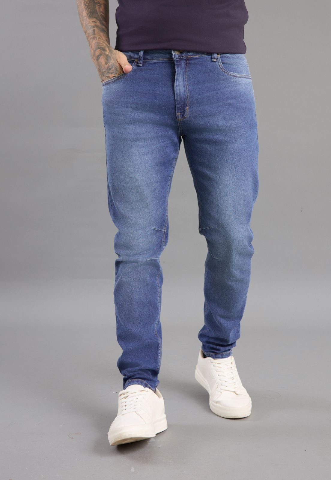 Imagem principal Calça Jeans Masculina Skinny Marmorizada com Recortes Dialogo Dialogo Jeans azul