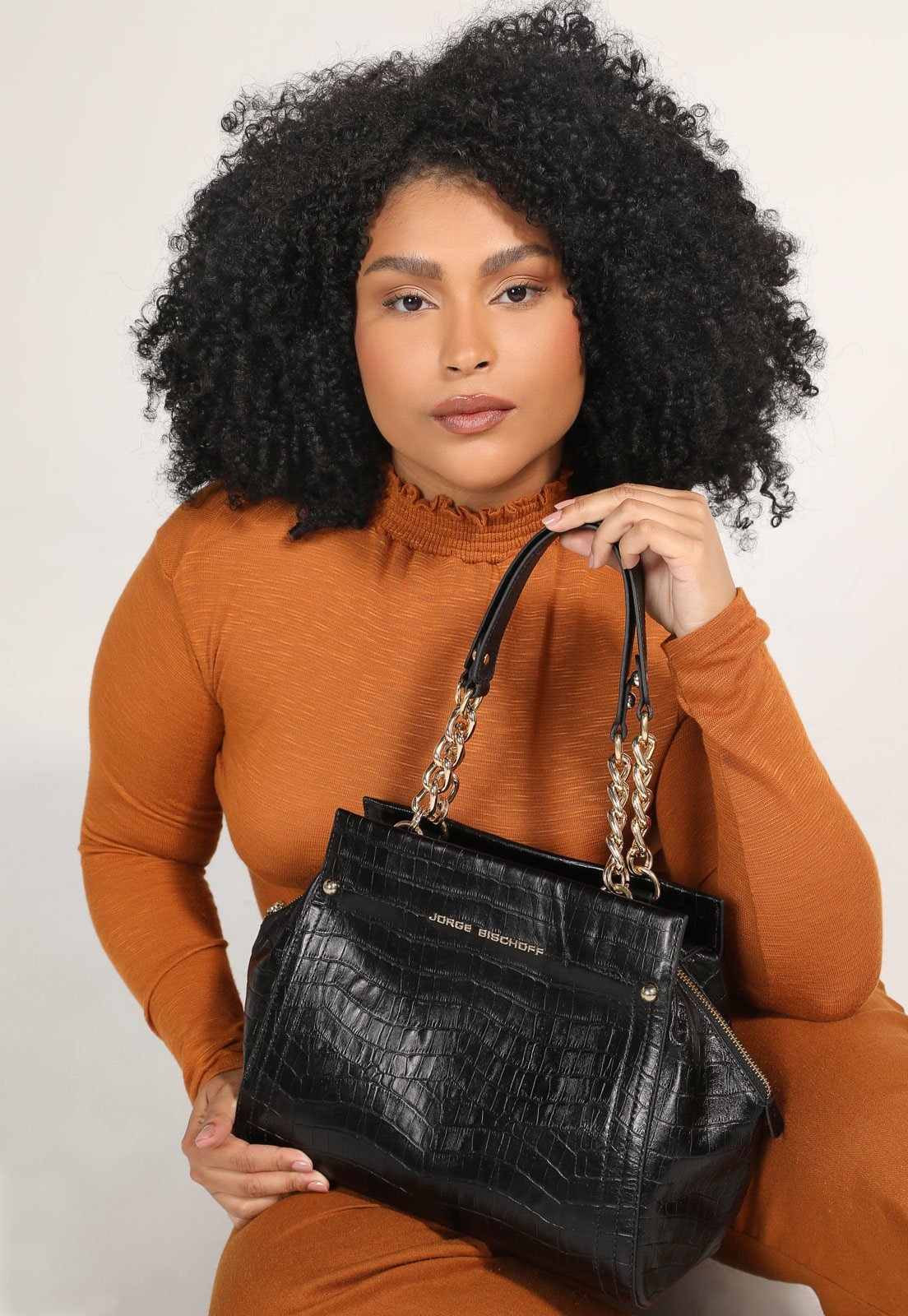 Imagem principal Bolsa Jorge Bischoff Croco Preta Jorge Bischoff preto