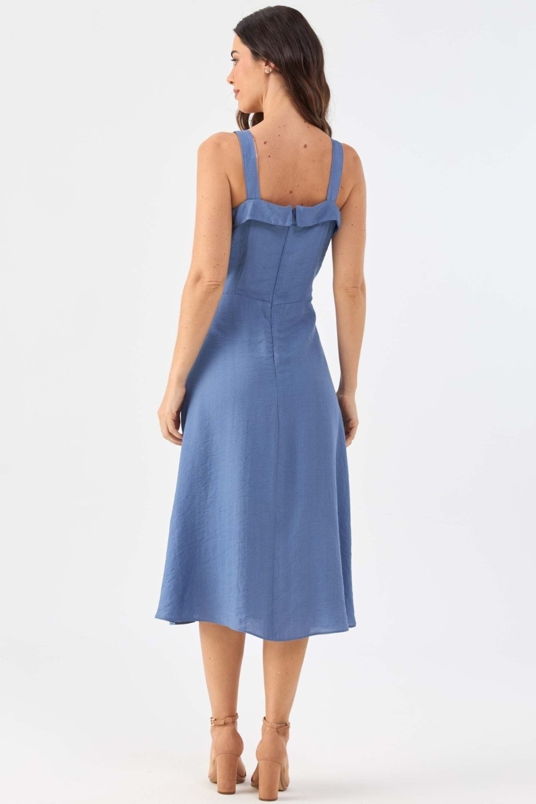 Imagem principal Vestido Midi PKS Viscose Com Cinto PKS azul