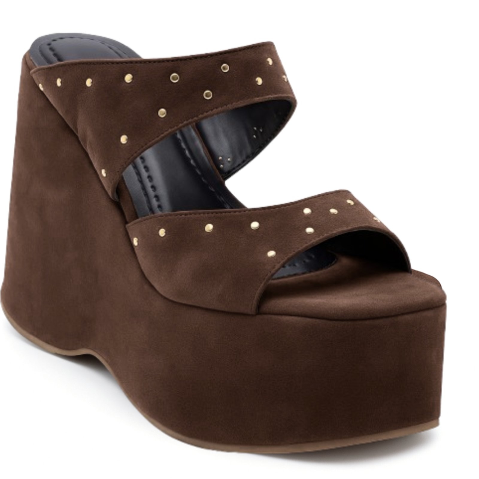 Imagem principal Tamanco Plataforma Alta Anabela Luxo Camurça 182179 Flor da Pele marrom