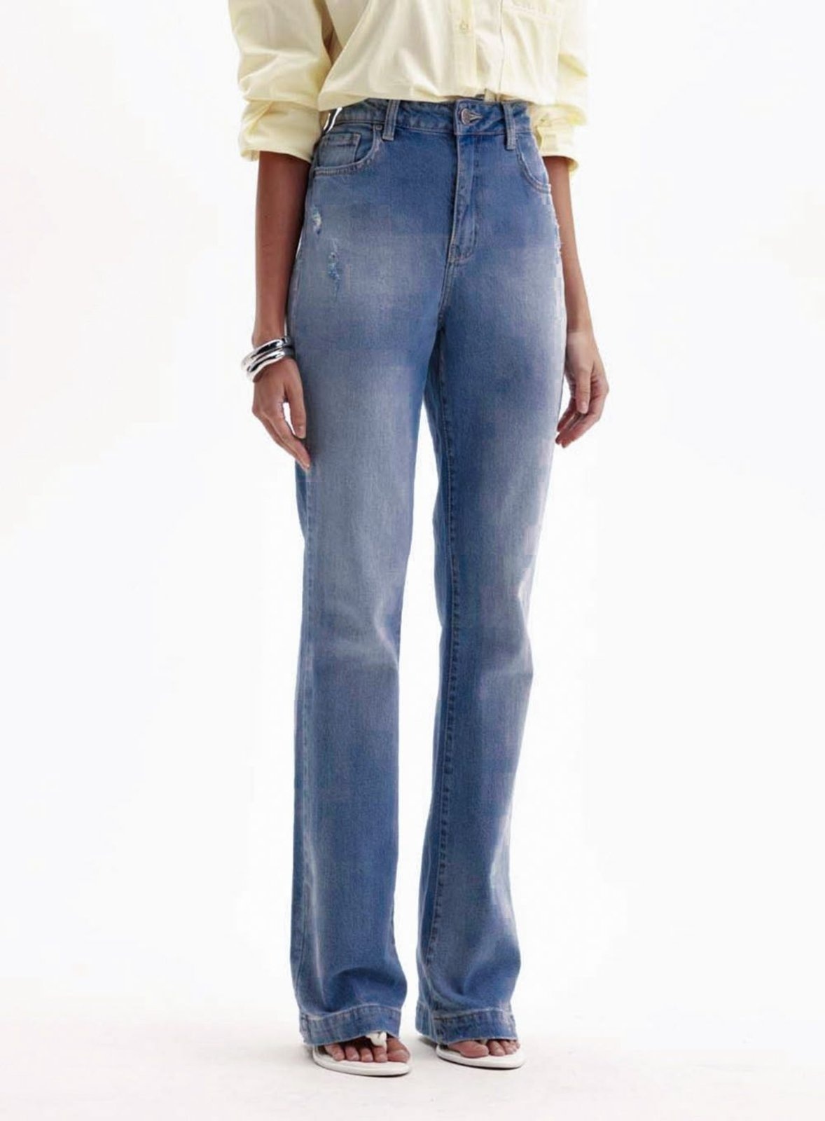 Imagem principal Calça Jeans Feminina com Puídos - Camila Triton azul