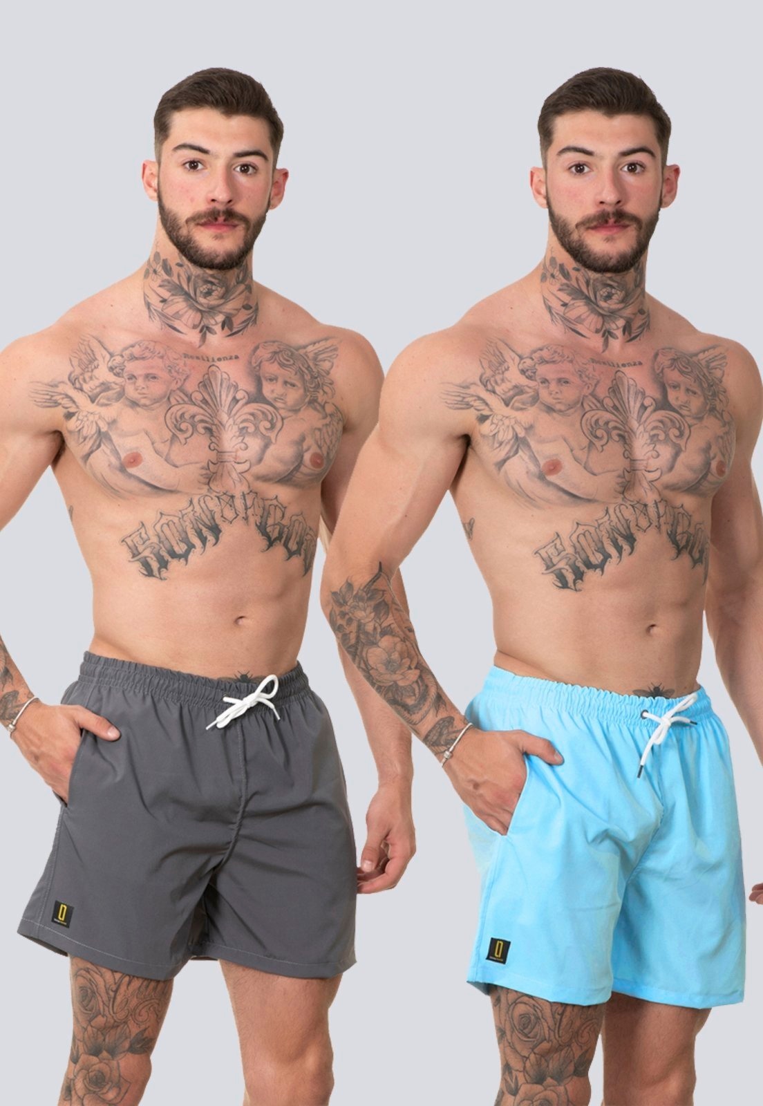 Imagem principal Kit 2 Short Masculino Bermuda Praia Mauricinho Jr Rf150 Cinza Lucas Lunny azul