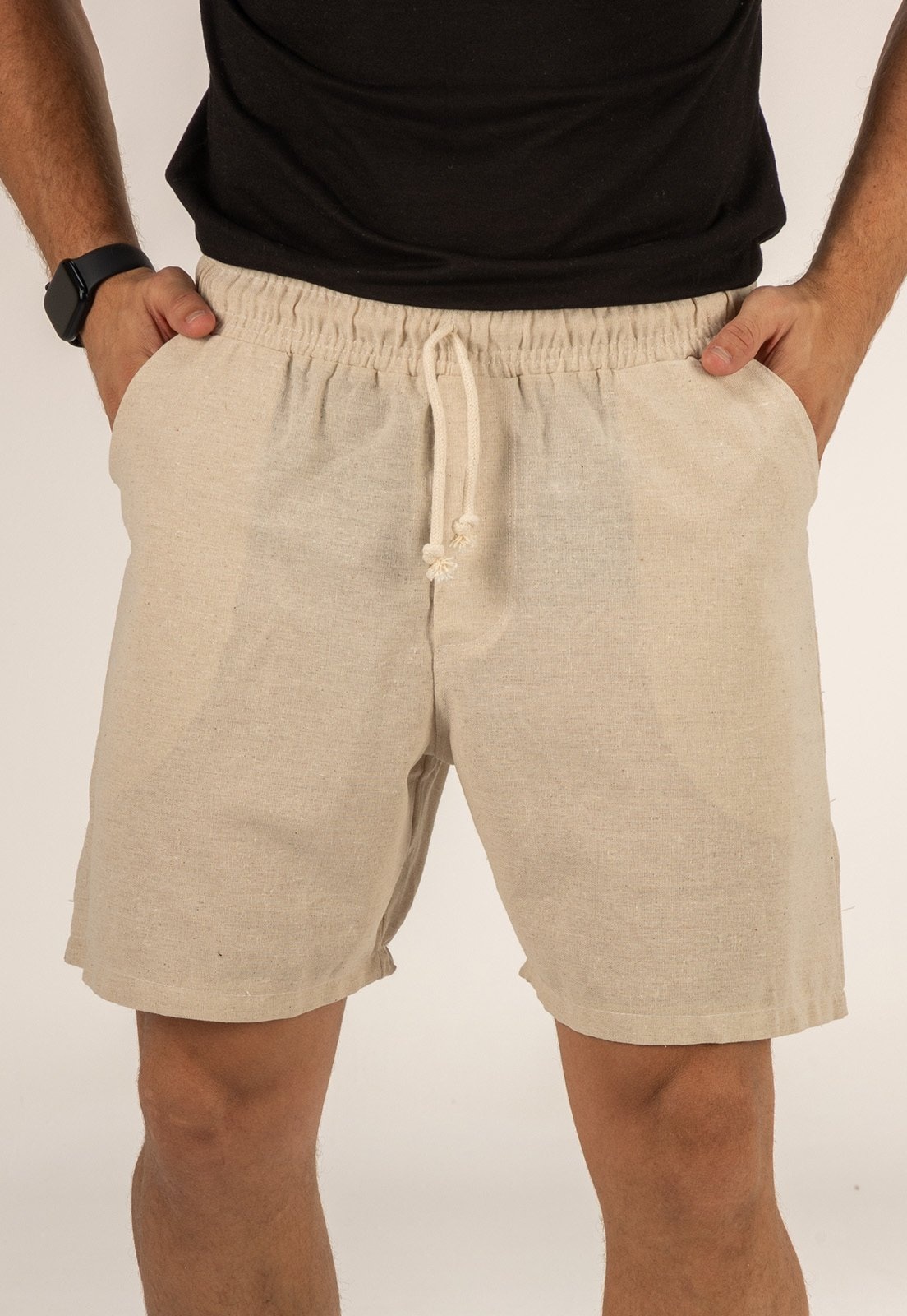 Imagem principal Short Linho Masculino Dulk Bermuda Mauricinho Palha Off White Dulk off-white white