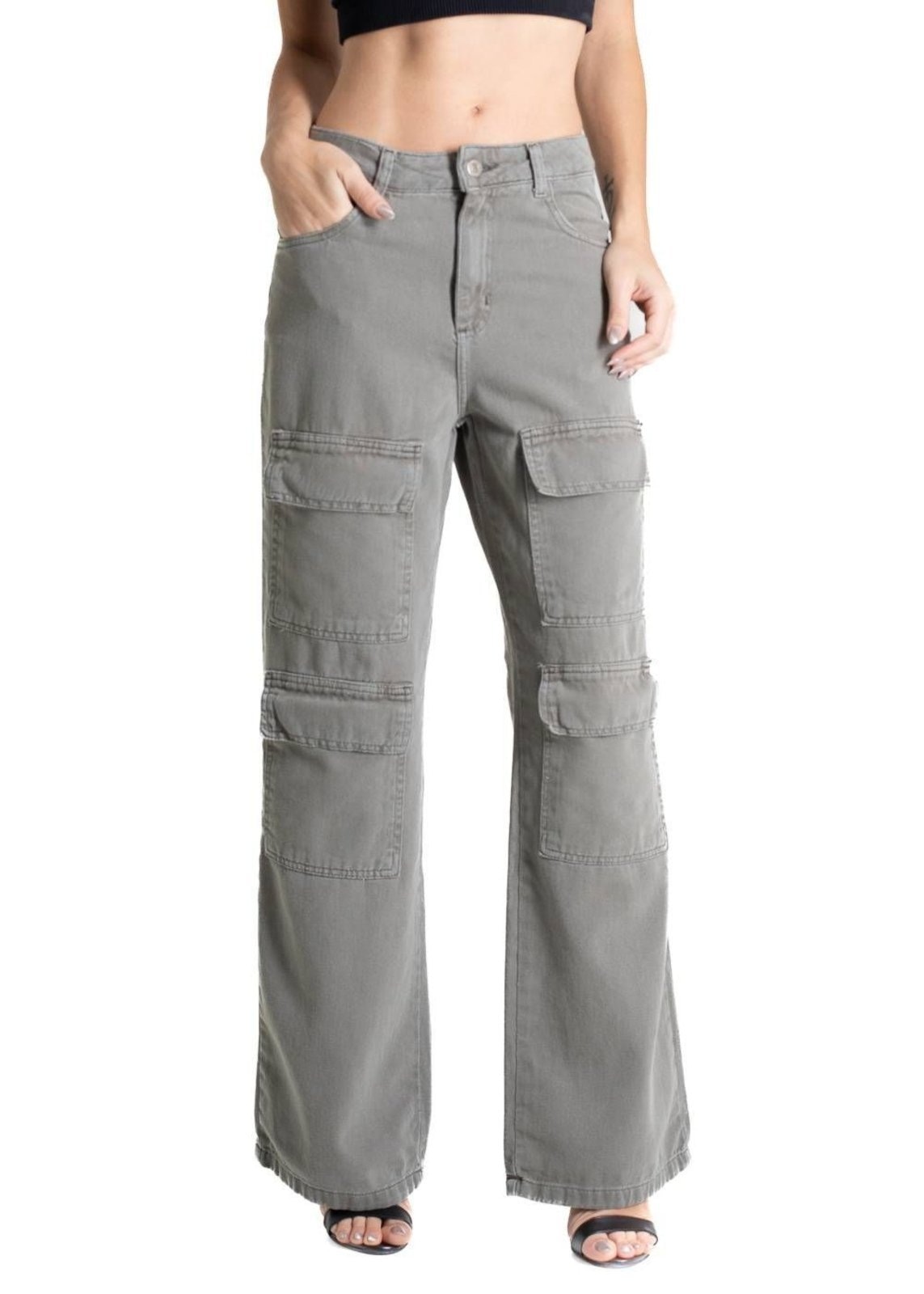 Imagem principal Calça Sarja Sawary Wide Leg - 281087 Sawary verde