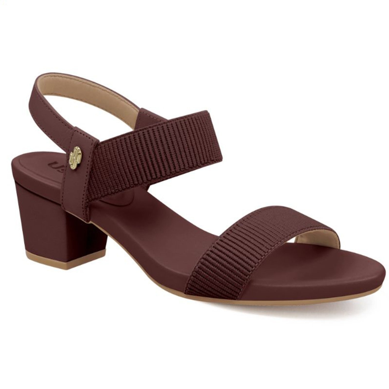 Imagem principal Sandália Salto Bloco Usaflex Elástico Y8204 Conforto Pinhao Usaflex marrom