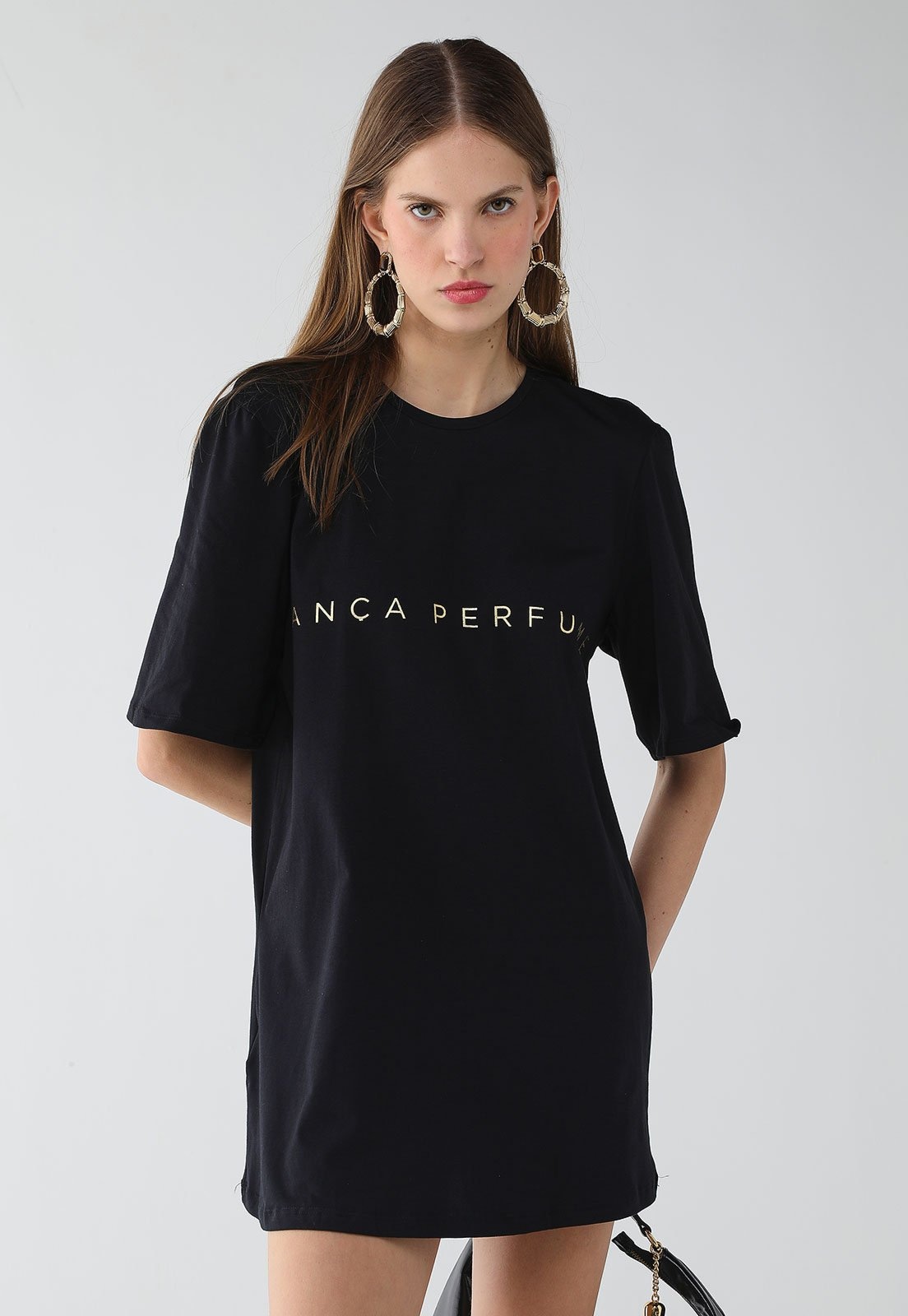 Imagem principal Vestido Feminino Lança Perfume T-Dress Logo Preta Lança Perfume preto