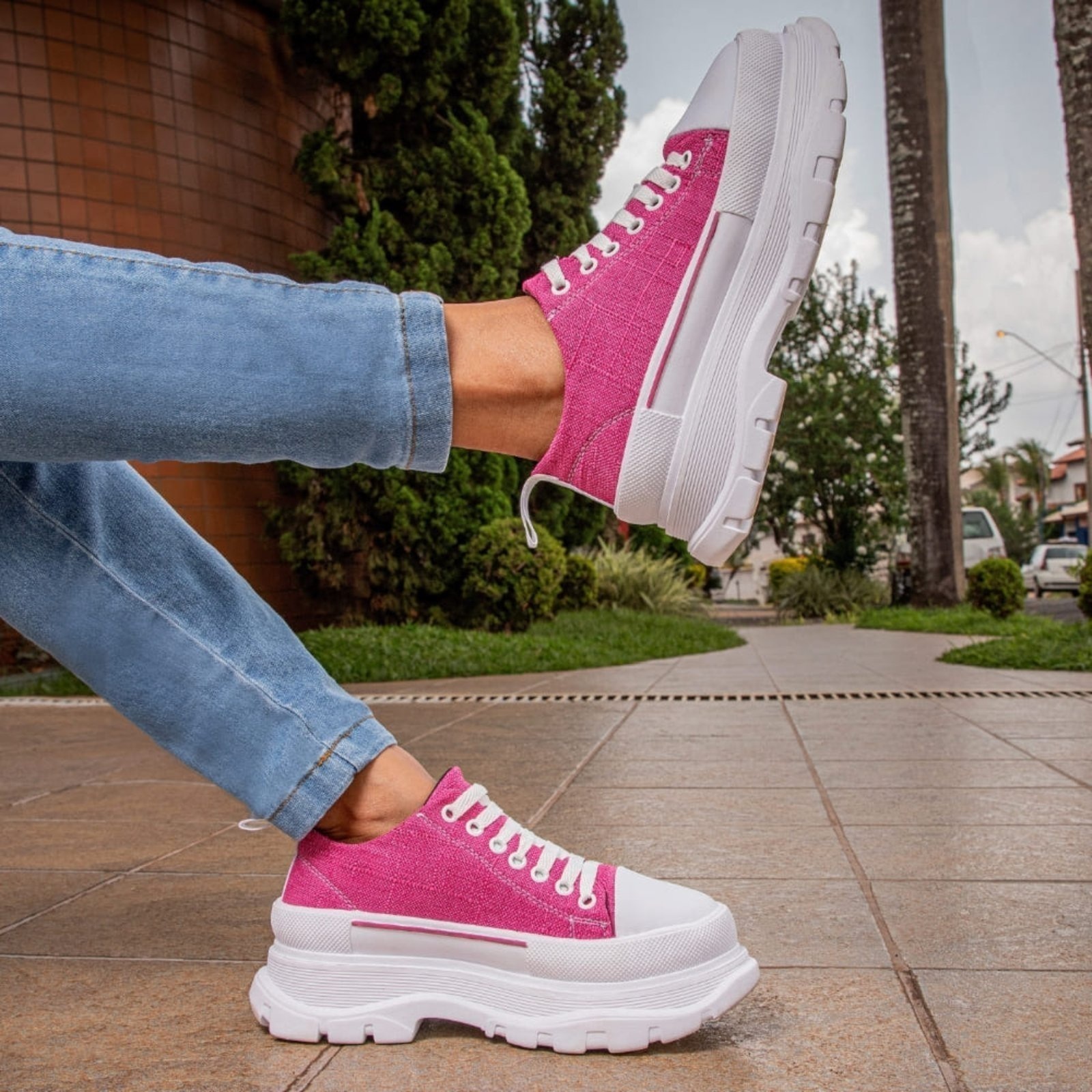 Imagem principal Tênis Feminino GuGi Sophia Sola Plataforma Alta Confortável Gugi rosa