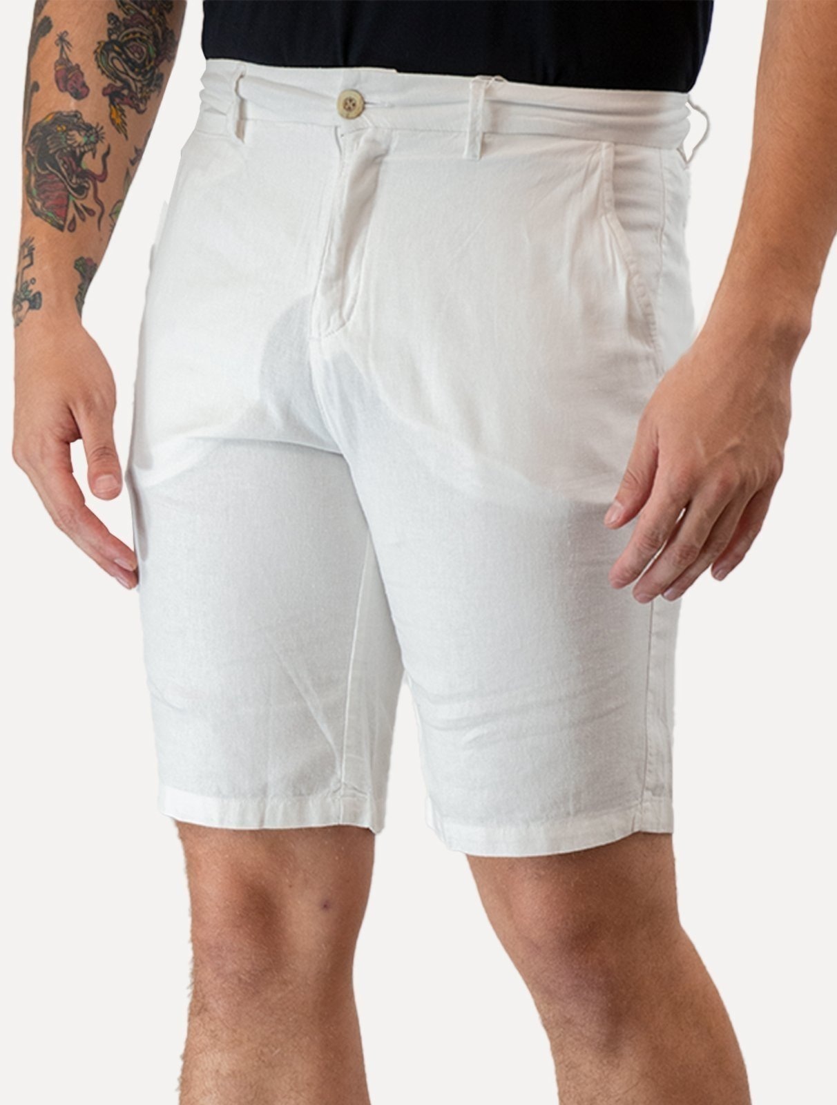 Imagem principal Bermuda Original Penguin Masculina Chino Stretch Linho Branca Original Penguin branco