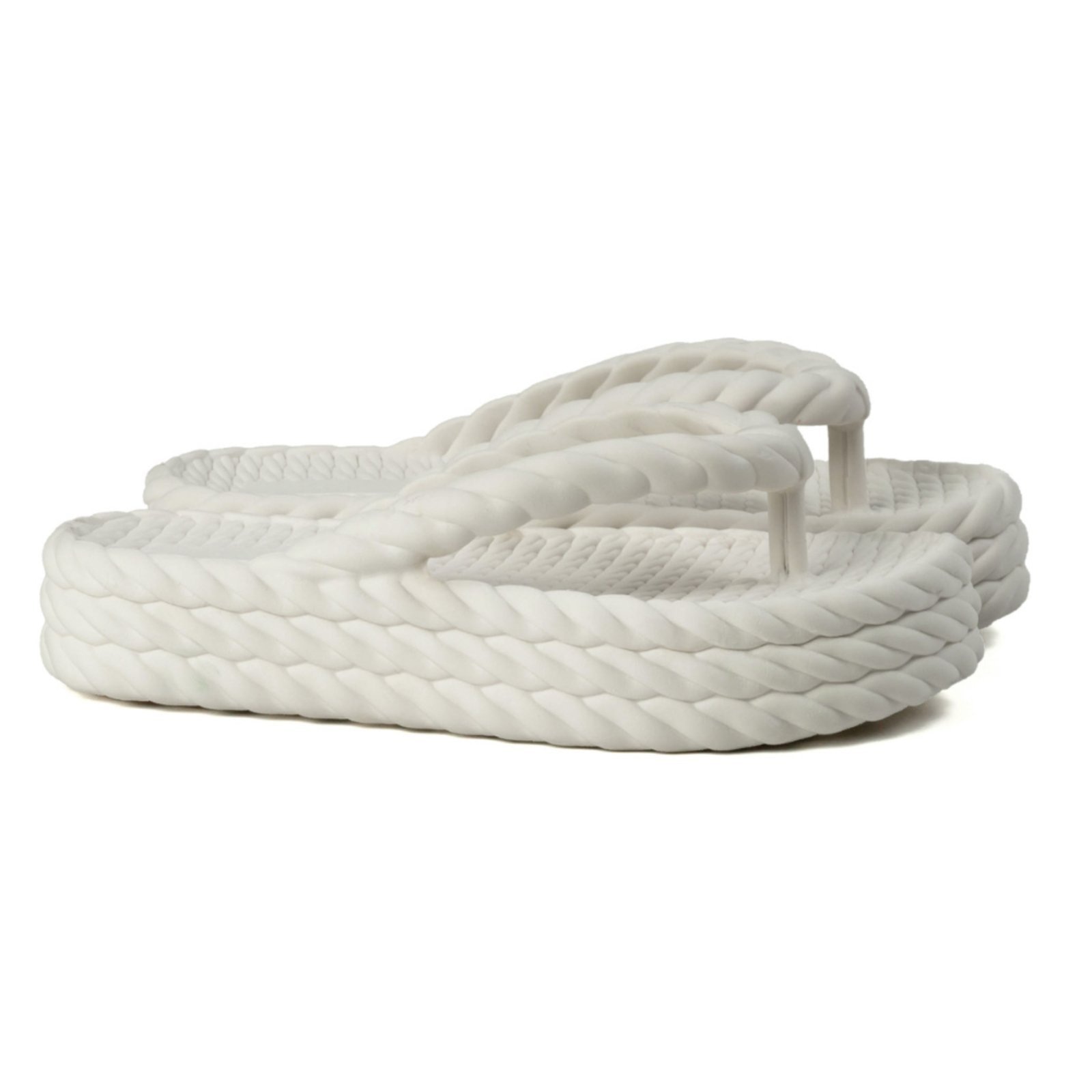 Imagem principal Chinelo Nuvem Plataforma Trançada De Dedo Branca Moda Casual Premium Confortável Praia CARMELO SHOES branco