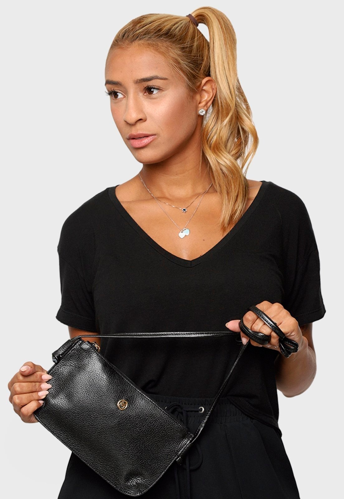 Imagem principal Bolsa Transversal Couro Mariart 201MRT Preta Mariart preto