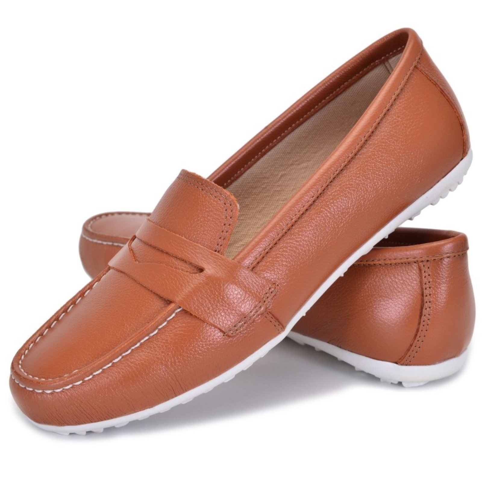 Imagem principal Mocassim Sapato Feminino Couro legítimo Casual Comfort Cor ROMEU E JULIETA SHOES caramelo