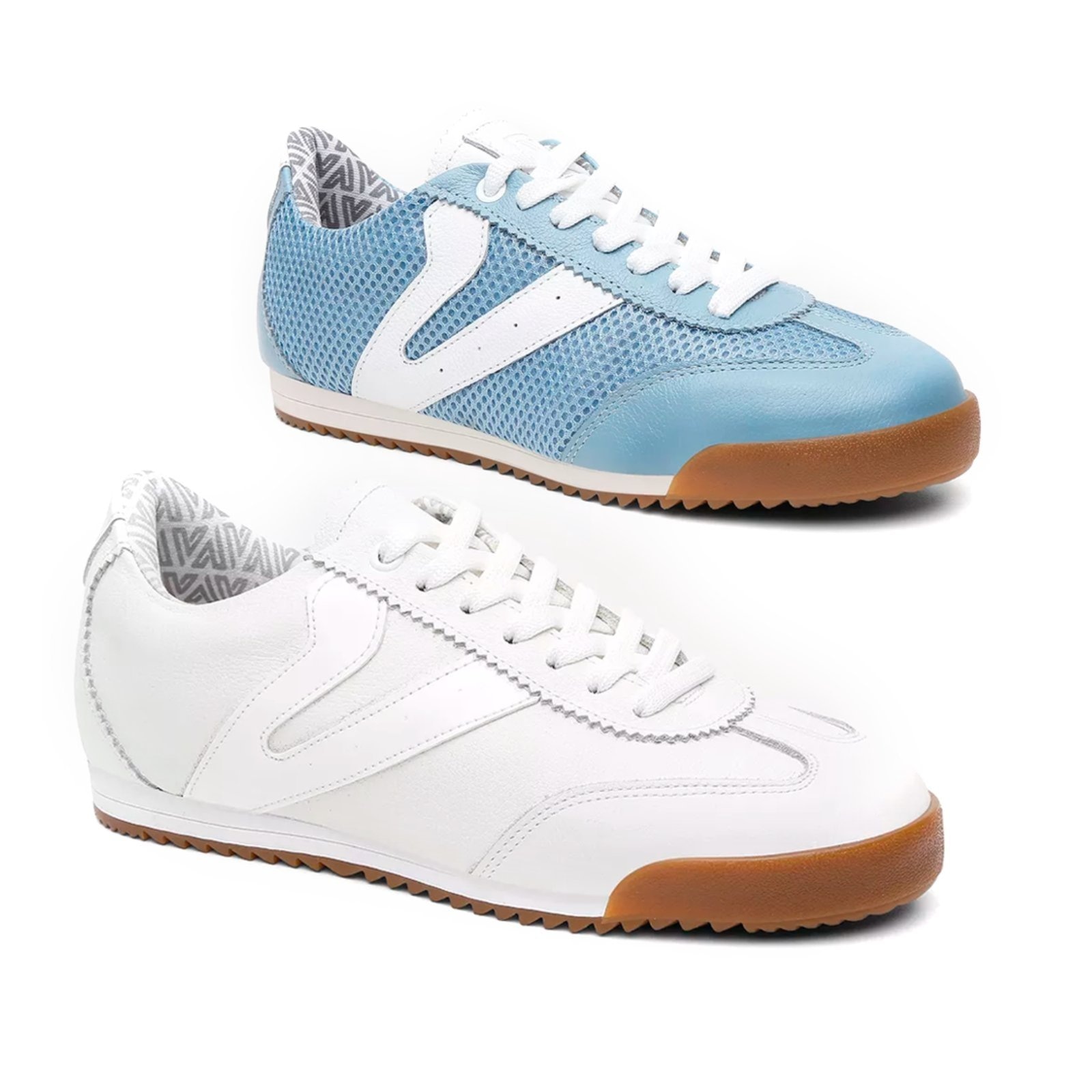 Imagem principal Kit 2 Tênis Feminino Vittal Couro Legítimo Naomi Casual Clássico Retrô e Branco USE VITTAL azul/branco azul