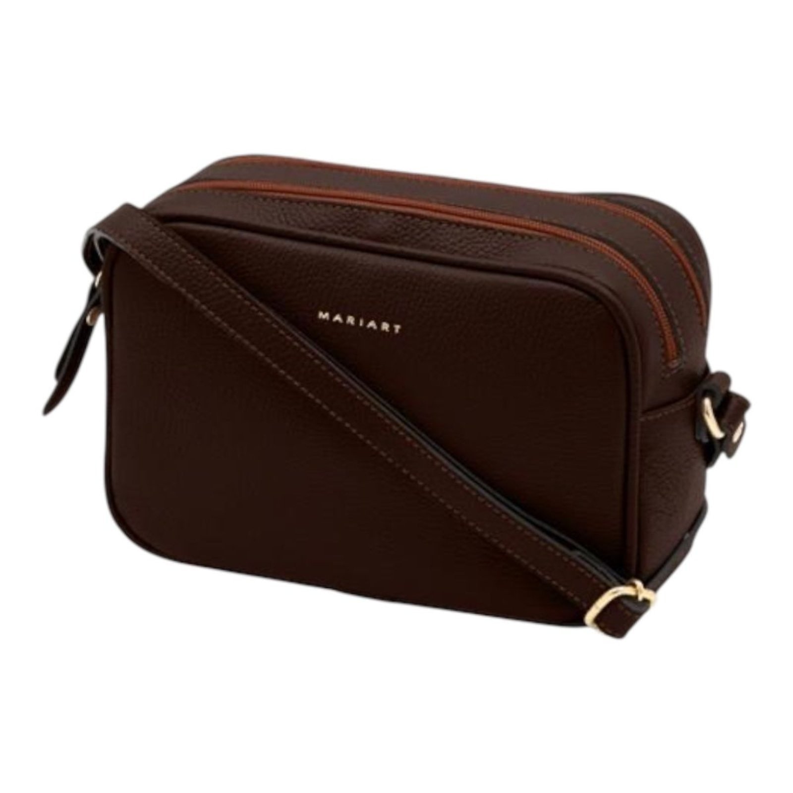 Imagem principal Bolsa Feminina Transversal Couro Mariart Cajuína Chocolate Mariart marrom