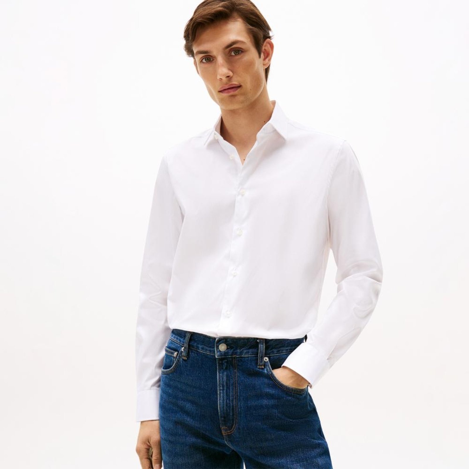 Imagem principal Camisa Sólida Flex Regular Fit - EEG Tommy Hilfiger branco