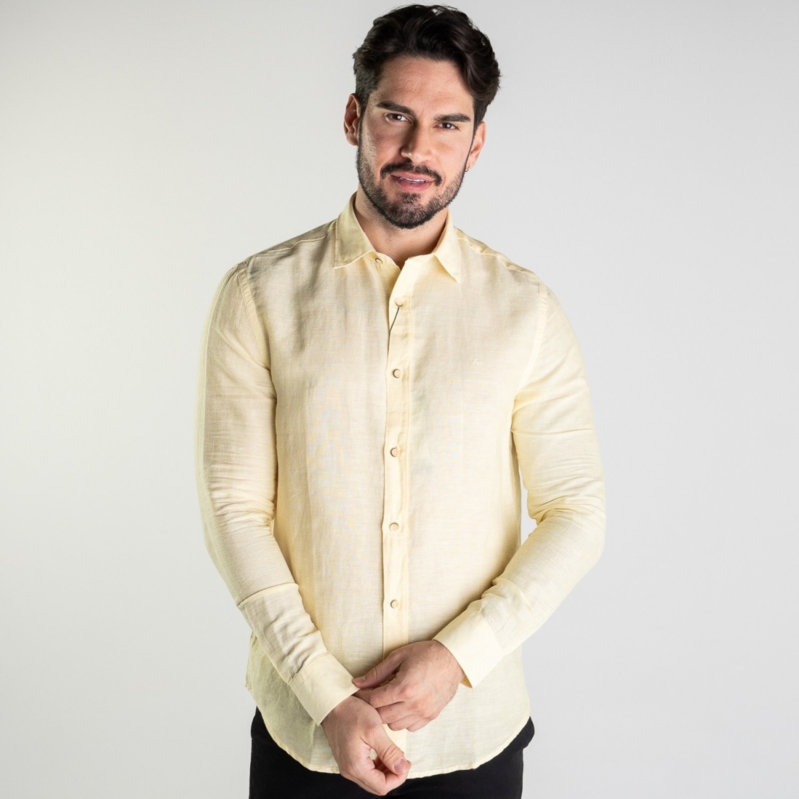 Imagem principal Camisa Aramis Slim Fit Linho Amarela Aramis amarelo