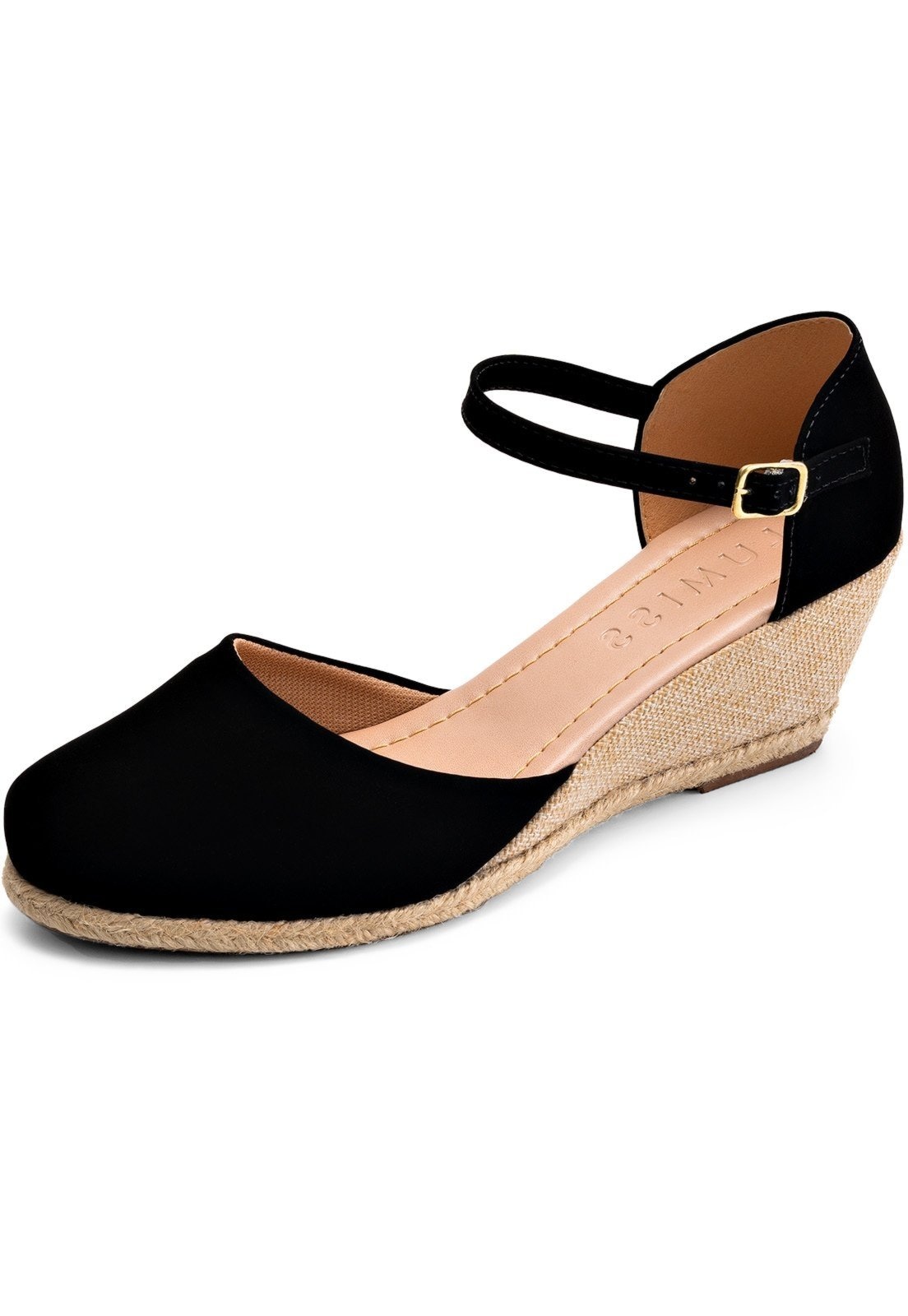 Imagem principal Sandália Feminina Lumiss Anabela Salto Espadrille Confortável Amorelle preto