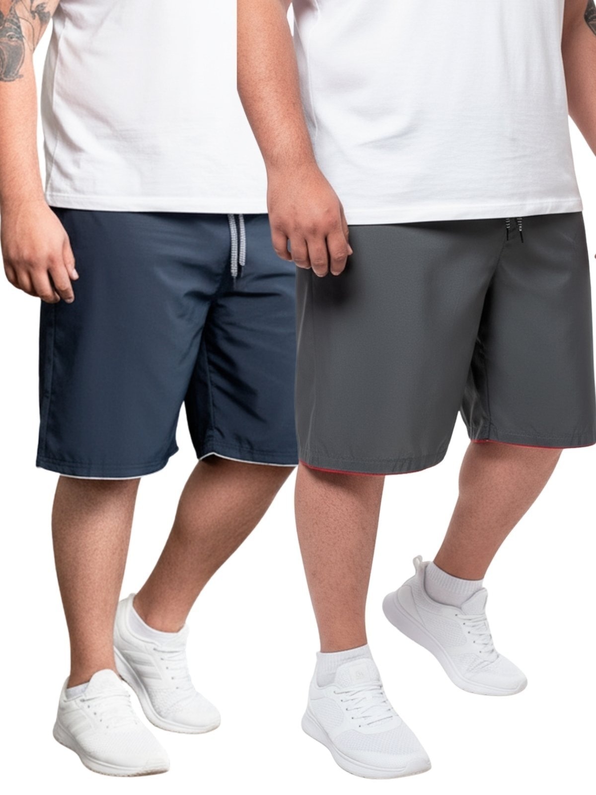 Imagem principal KIT 2 Bermudas Popular Plus Size Frent's Tactel Leve Esporte Dia a Dia Frent's azul/azul marinho/cinza/grafite