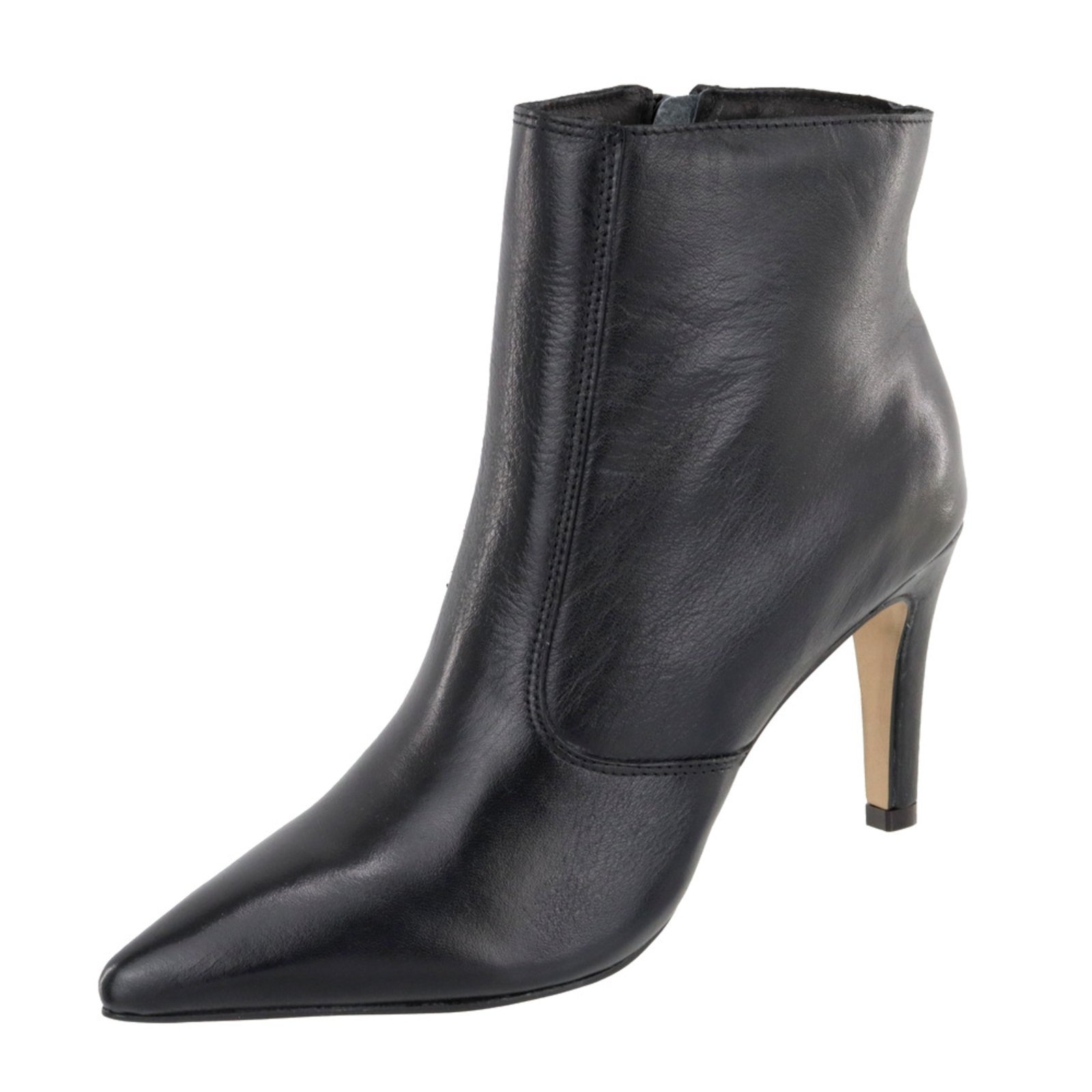 Imagem principal Bota Salto Fino Cano Curto Bico Fino em Couro Maria Paula MARIA PAULA preto