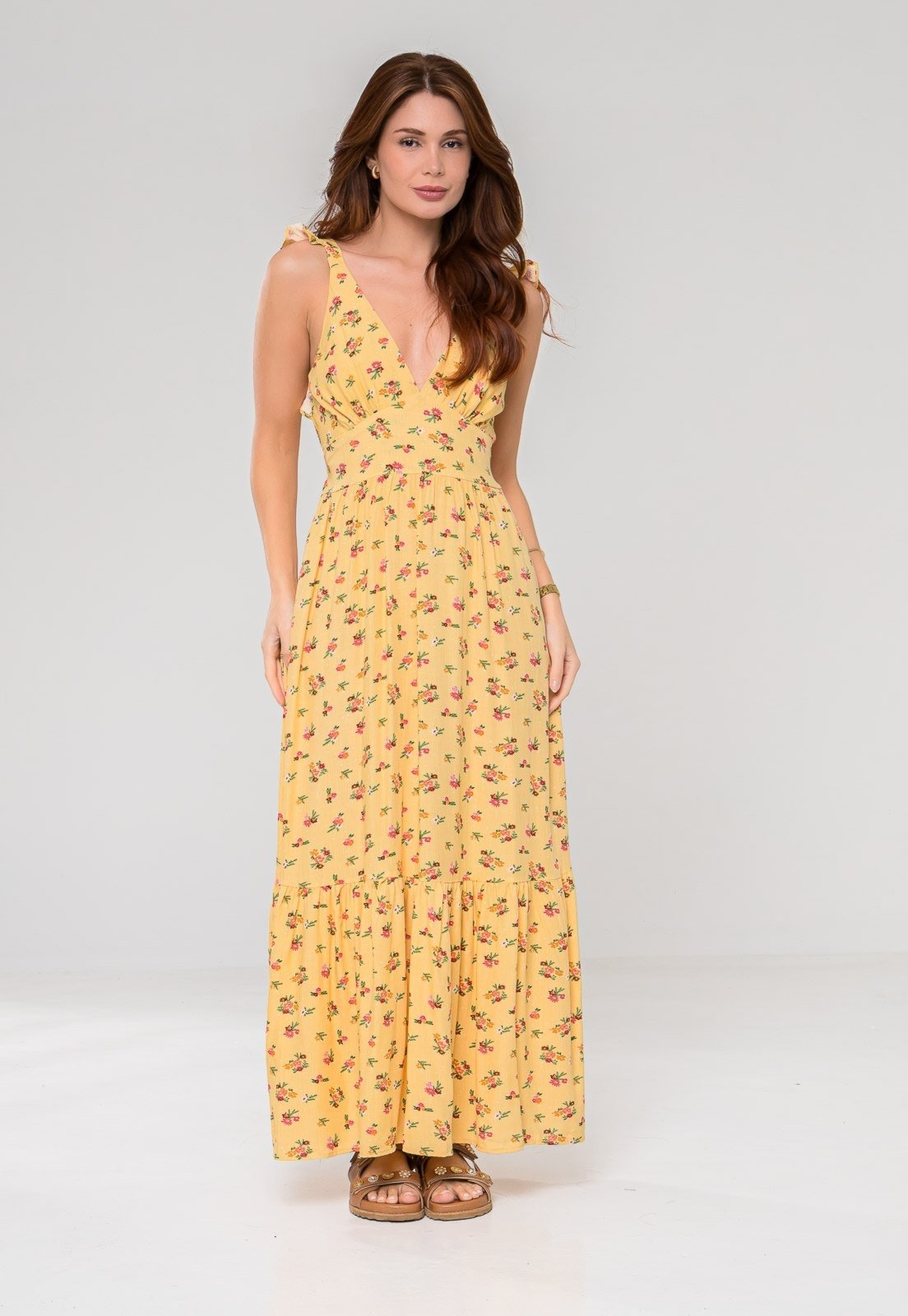 Imagem principal Vestido Aura Alaíde Floral Luzente Aura amarelo