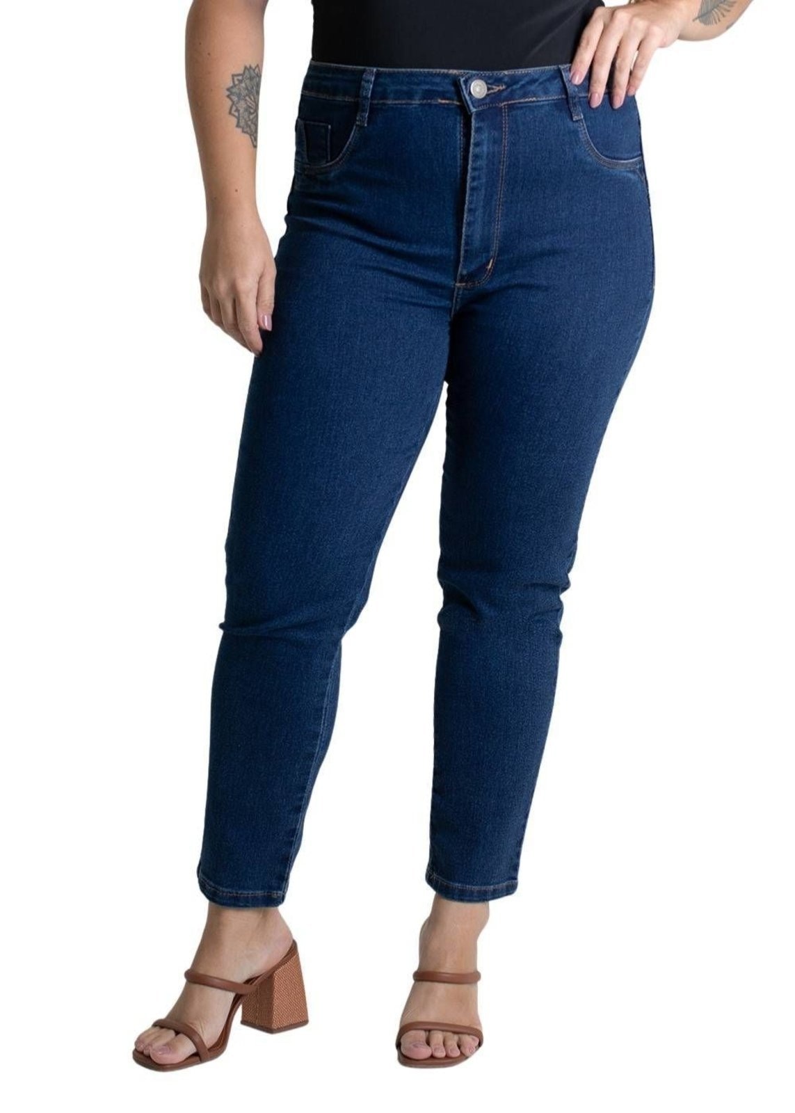 Imagem principal Calça Jeans Sawary Cropped Plus Size - 279370 Sawary azul