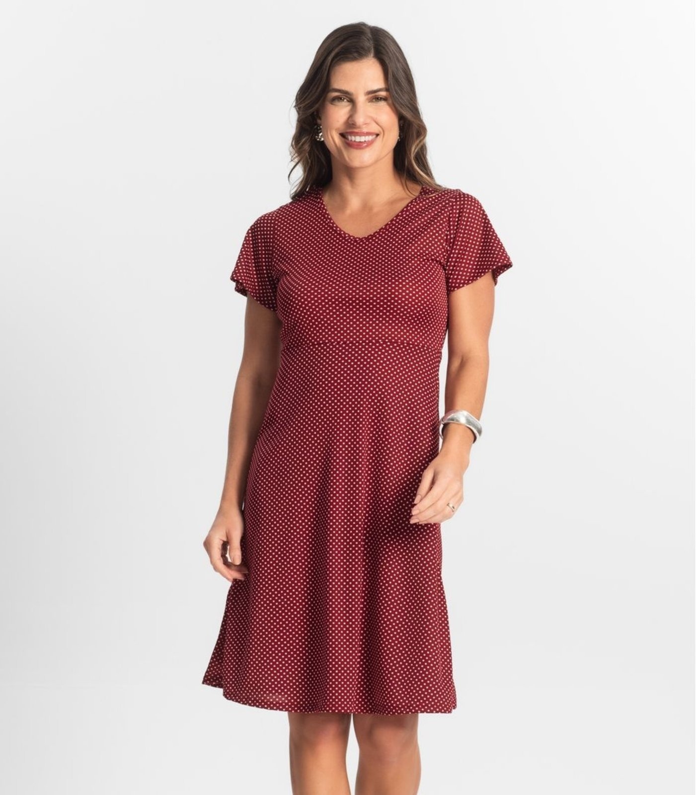 Imagem principal Vestido Feminino Evasê Estampado Select Select vermelho