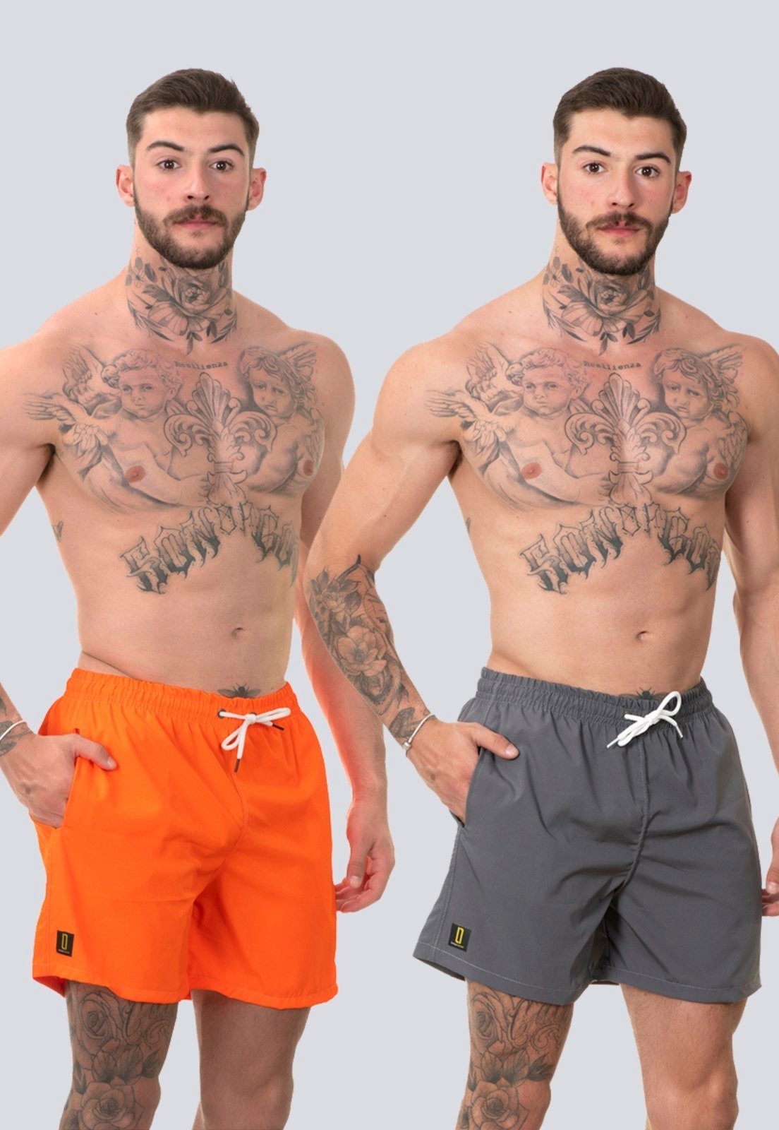 Imagem principal Kit 2 Short Masculino Casual Bermuda Praia Mauricinho Rf180 Laranja/Cinza Lucas Lunny multicolorido