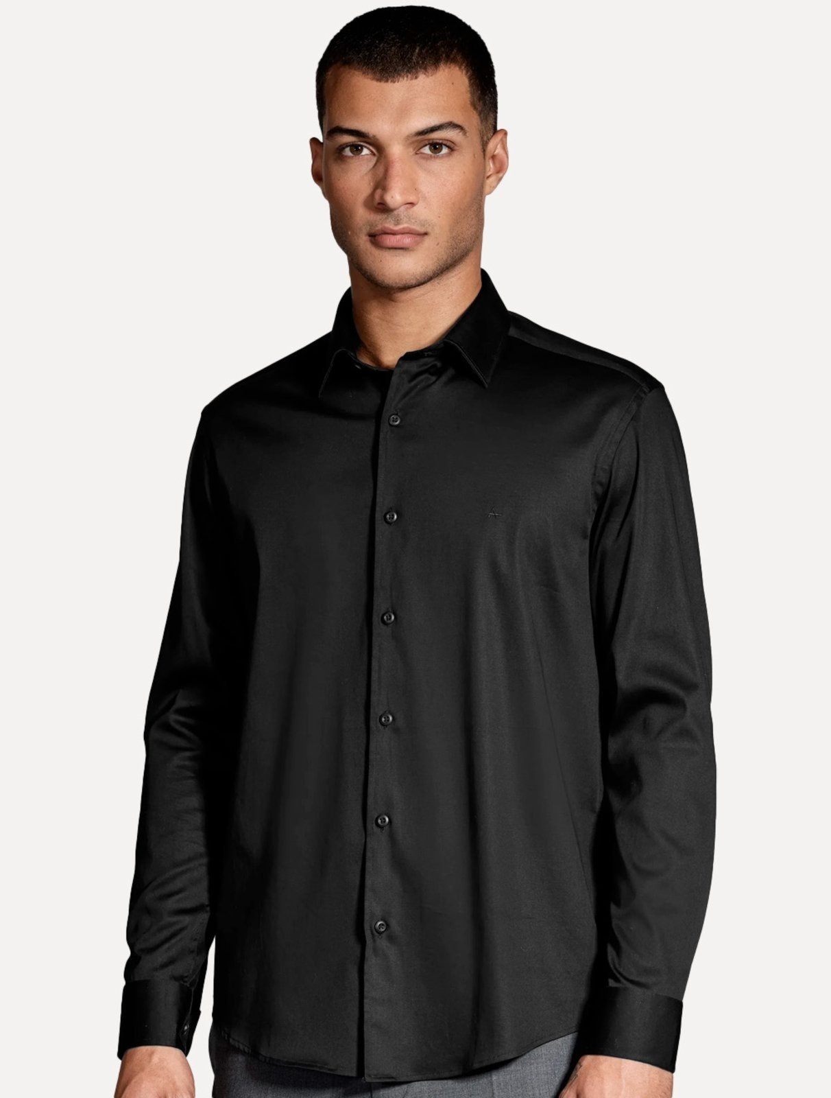 Imagem principal Camisa Aramis Masculina Slim Stretch Cetim Hudson Preta Aramis preto