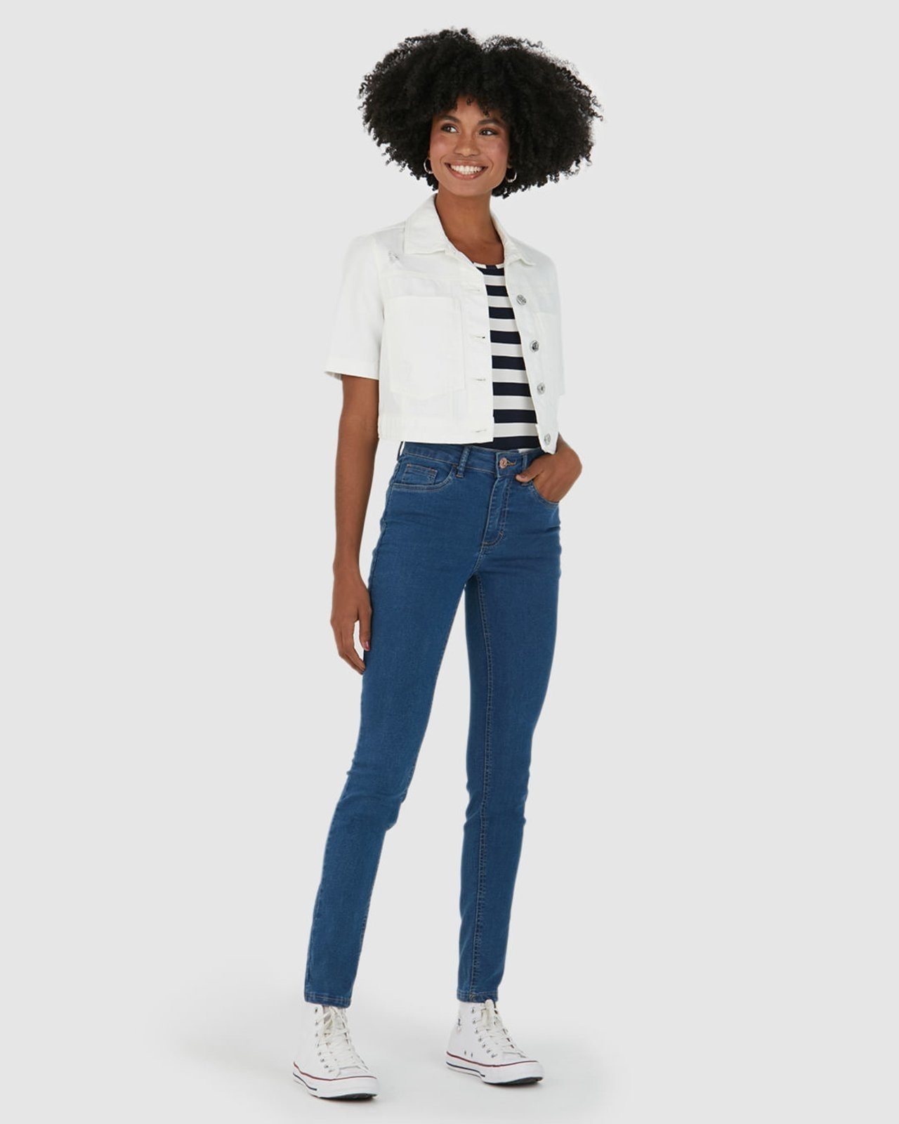 Imagem principal Calça Feminina Skinny Cintura Média Em Flex Jeans Malwee azul