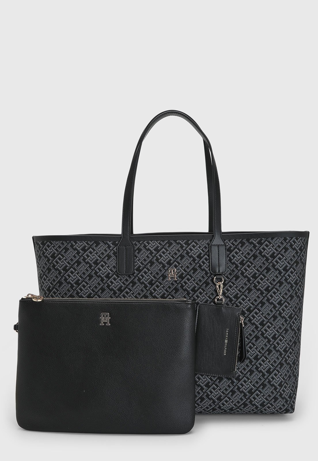 Imagem principal Kit Bolsa Feminina Tommy Hilfiger Monograma Preta Tommy Hilfiger preto