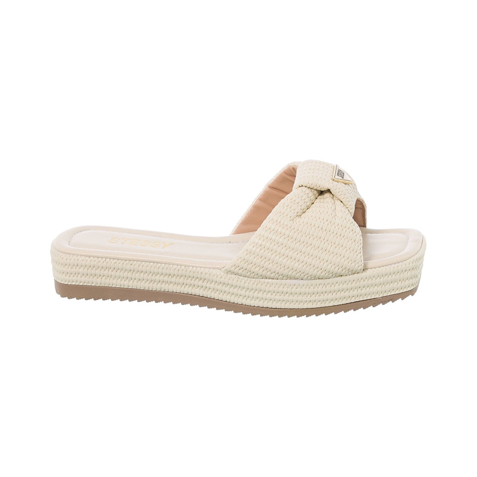 Imagem principal Sandália Tamanco Feminino Stessy Flatform Confortável Chinelo Juta Off White Stessy Shoes preto white