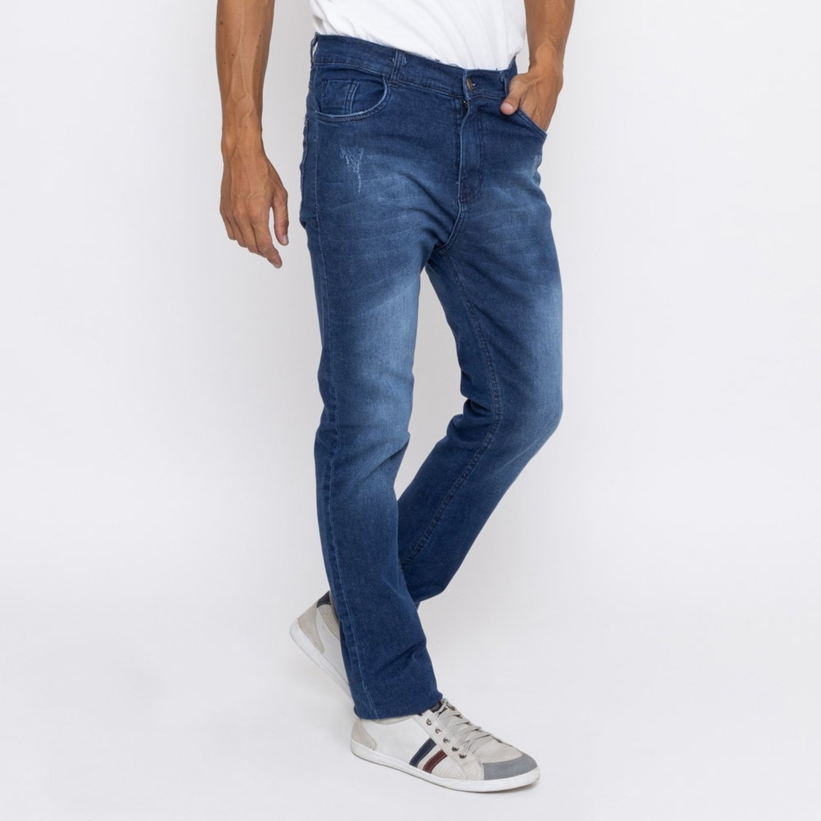 Imagem principal Calça Jeans Masculina Unak Tradicional Lavagem Azul Claro Premium Original Eslovenia Unak azul marinho