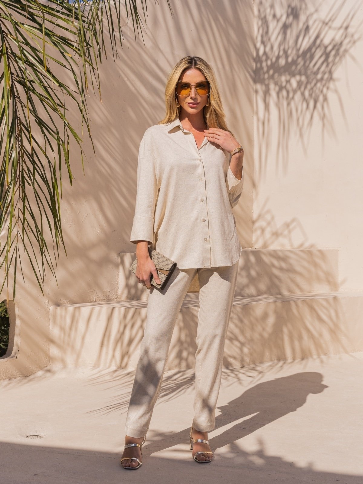 Imagem principal Calça reta linho Verona creme POLLEN bege