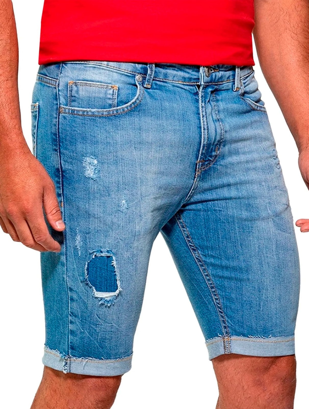 Imagem principal Bermuda Guess Jeans Masculina Cerzido Stone Clara Guess azul