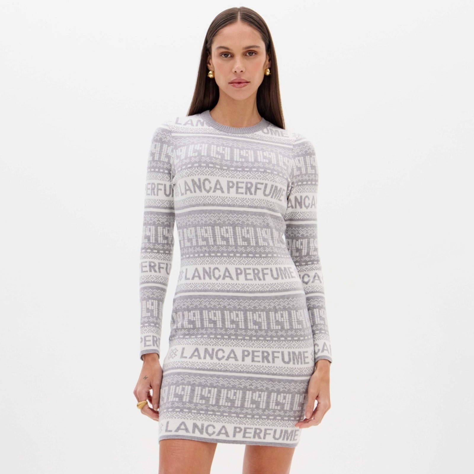 Imagem principal Vestido Curto Lança Perfume Tricot Sign Ou26 Feminino Lança Perfume cinza