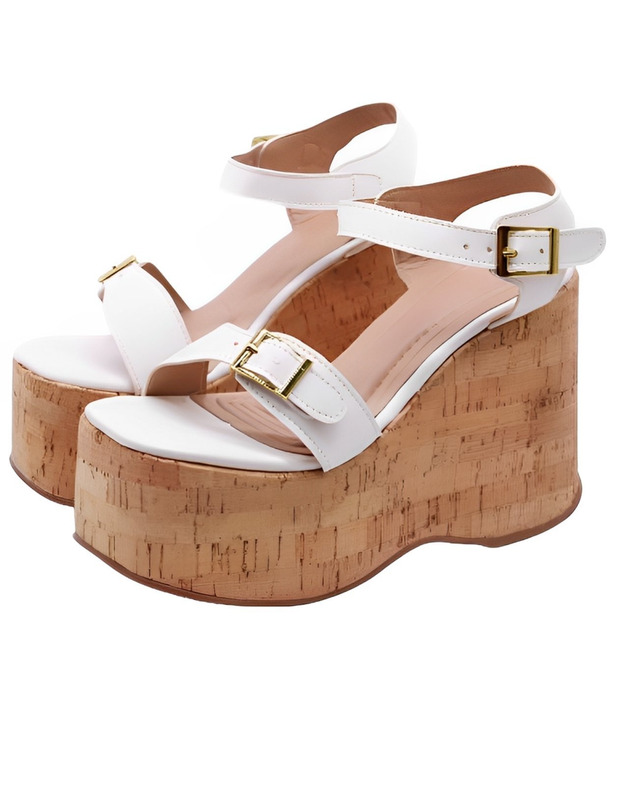 Imagem principal Sandália Feminino Anabela Flor Da Pele Cortiça Plataforma 182176 Napa Flor da Pele branco