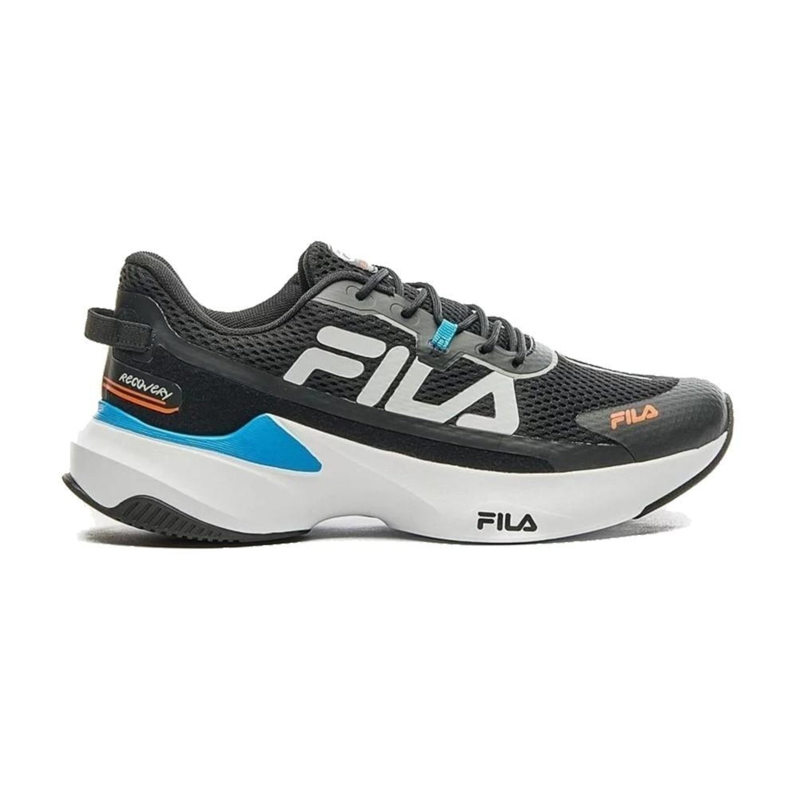 Imagem principal Tênis Fila Masculino Recovery Running Esporte 1151963 Preto/Azul claro 38 Fila preto azul