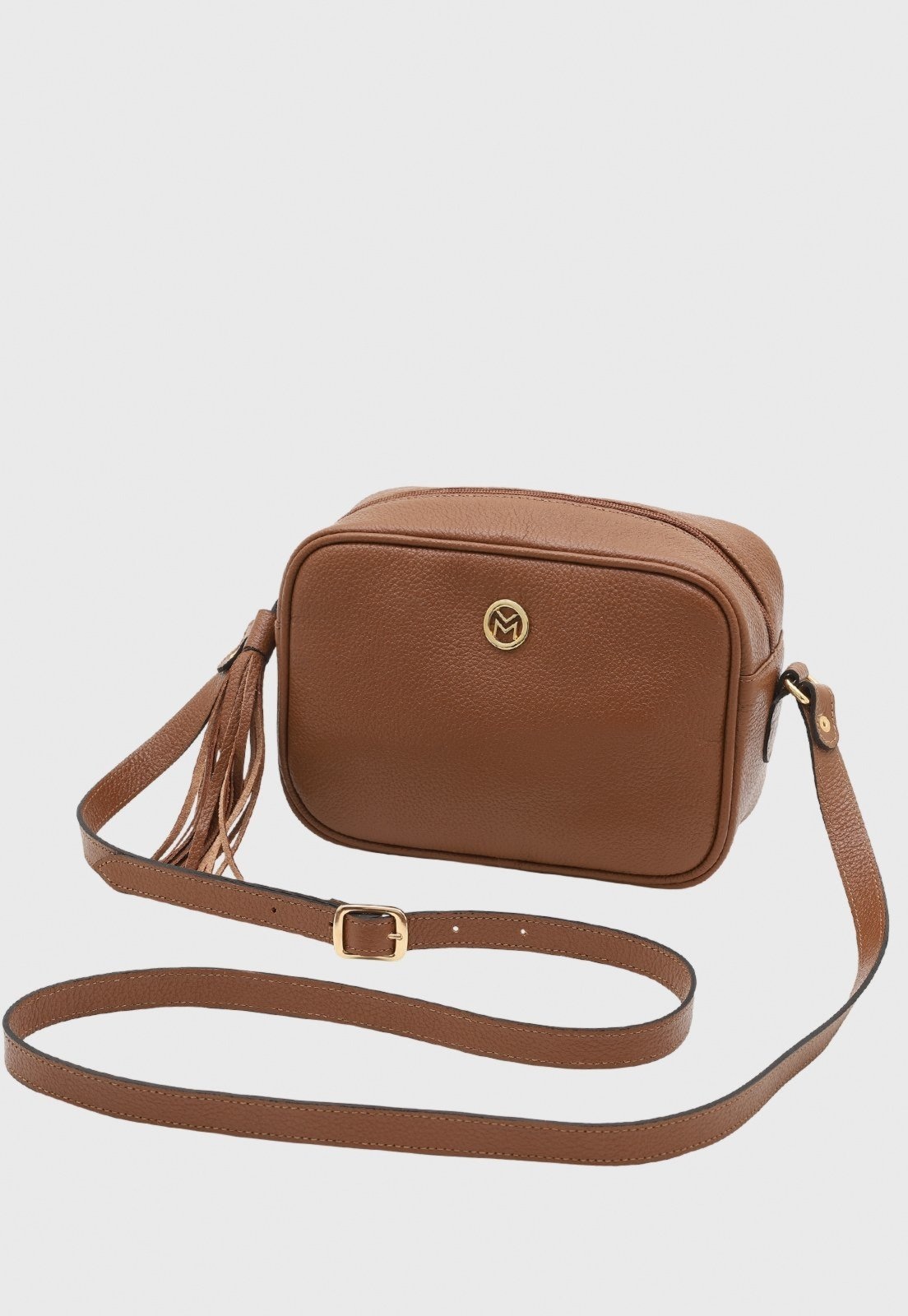 Imagem principal Bolsa Transversal de Couro Mariart Titânio Camel Mariart caramelo