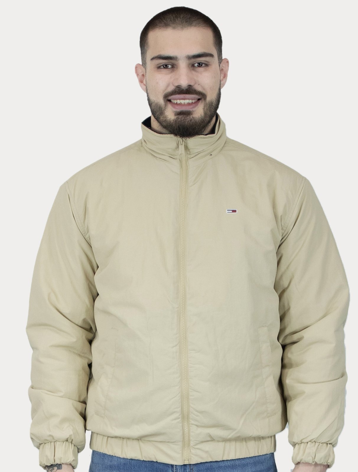 Imagem principal Jaqueta Tommy Jeans Masculina Essential Padded Logo Collar Tommy Jeans cáqui