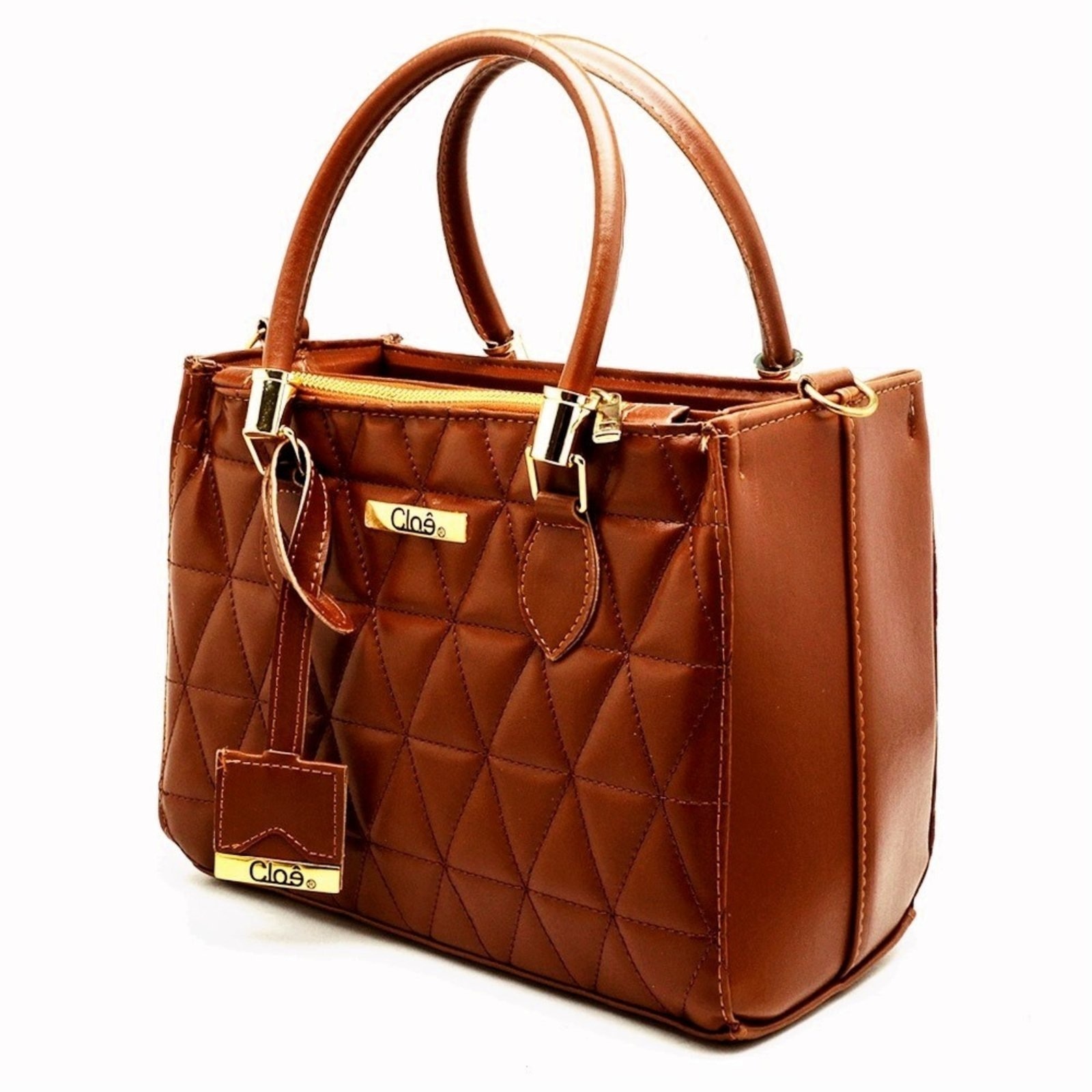 Imagem principal Bolsa Feminina Média Lorena Tote Baú Clube do Sapato de Franca Cloê 03 Matelassê Cloe bolsas marrom/multicolorido