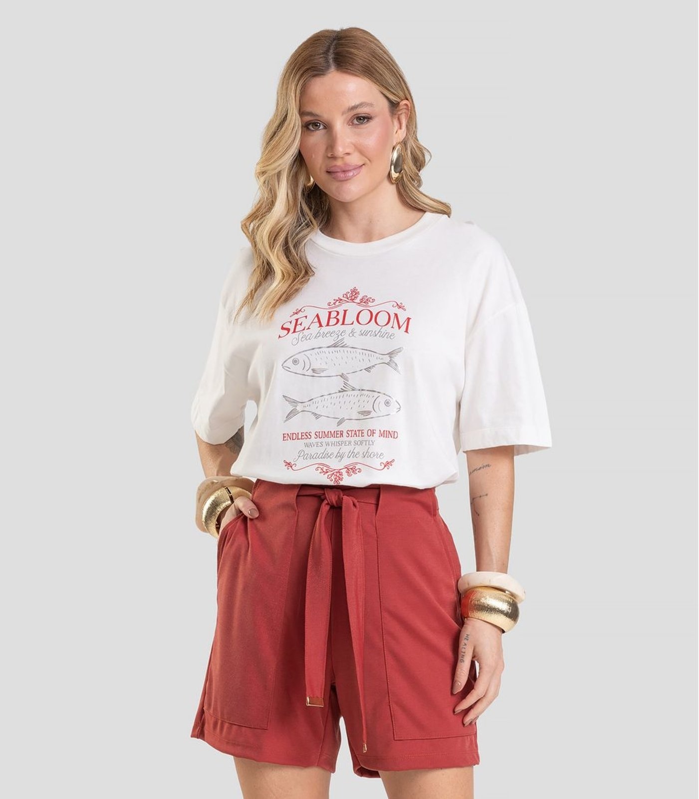Imagem principal Shorts Feminino em Tecido Acetinado Dianna Dianna vermelho