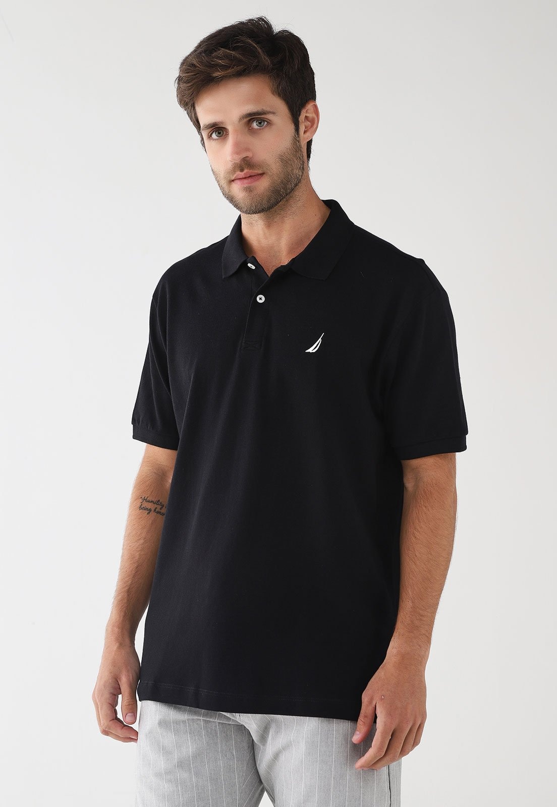 Imagem principal Polo Masculina Nautica Logo Bordado Preta Nautica preto