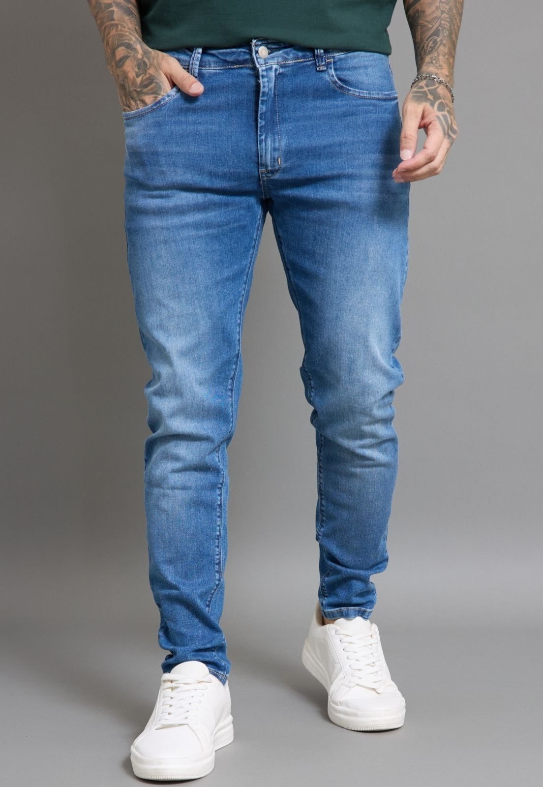 Imagem principal Calça Jeans Skinny Masculina Marmorizada Básica na Cor Dialogo Dialogo Jeans azul