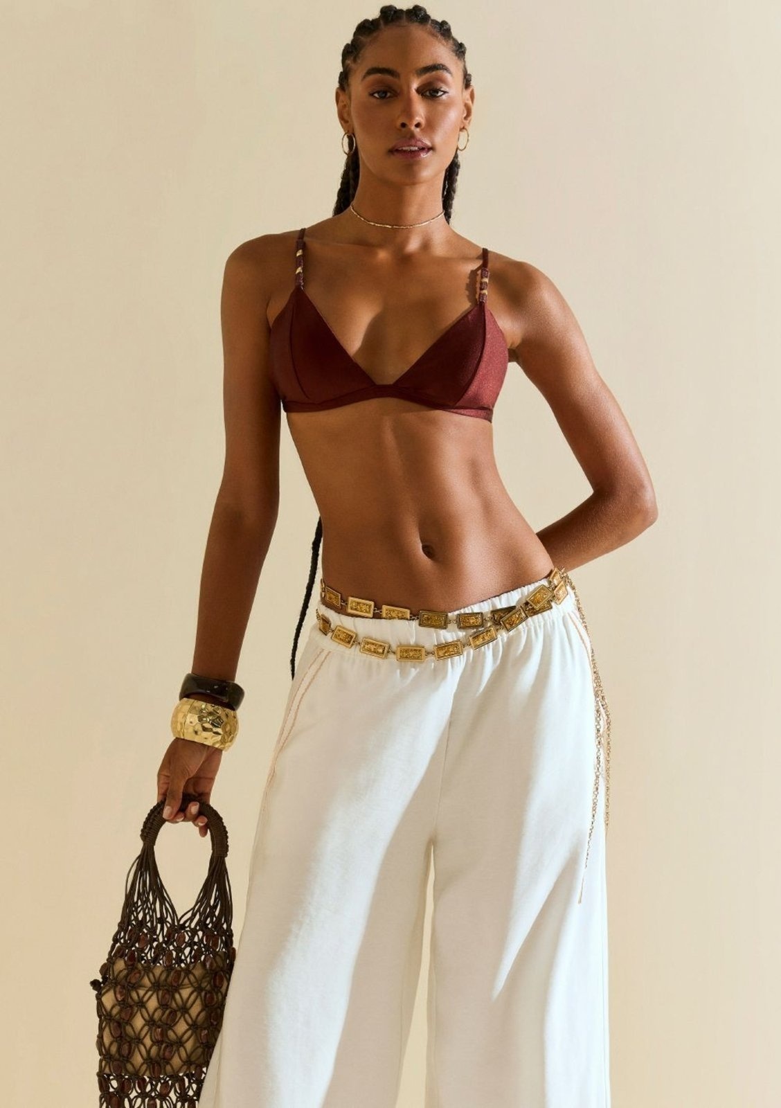 Imagem principal Calça Morena Rosa Reta édia Off Off-white Morena Rosa off-white rosa