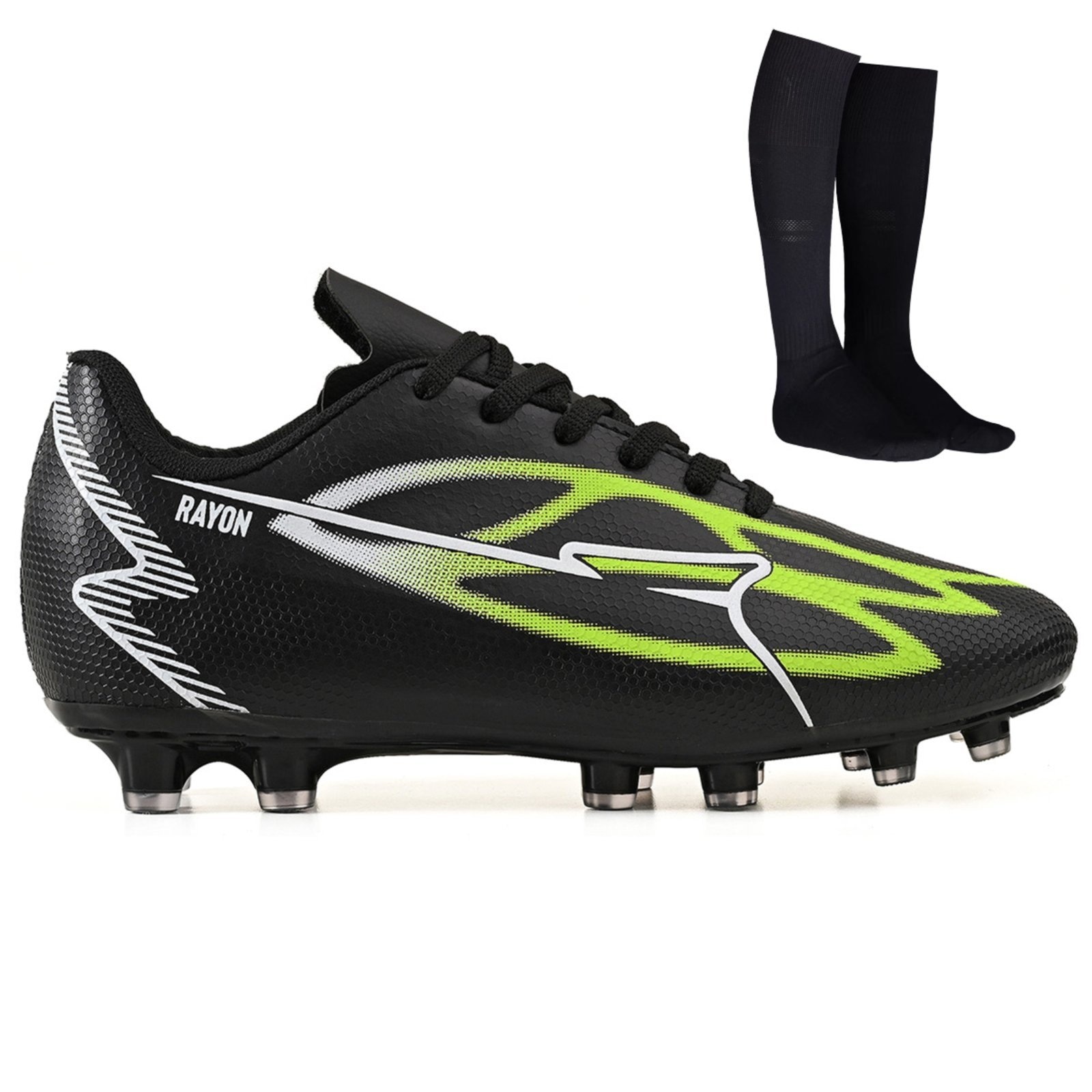 Imagem principal Chuteira de Futebol Masculina Campo Grama Natural Material Sintetico + Meião CALCADOS LGHT LIGHT preto natural